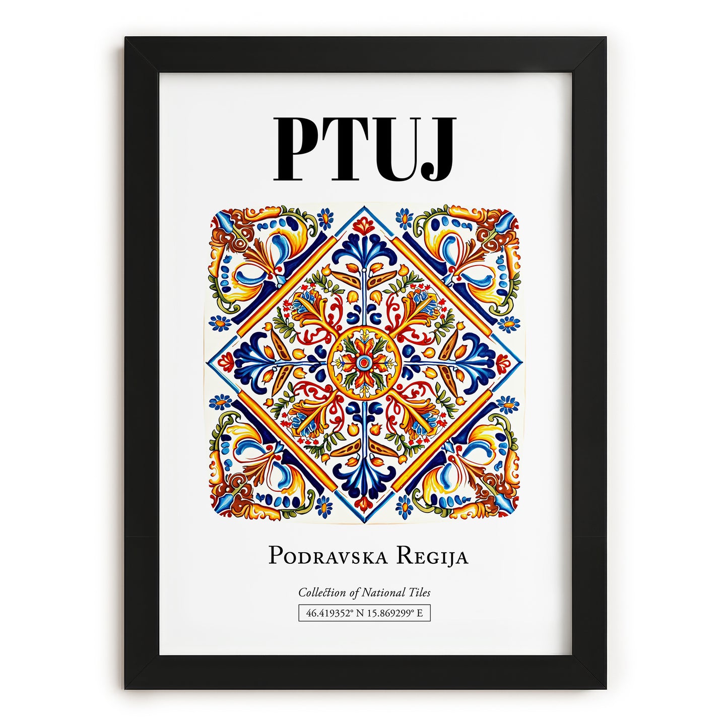 Ptuj, Slovenia – National Pride Wall Decor, in sleek black frame