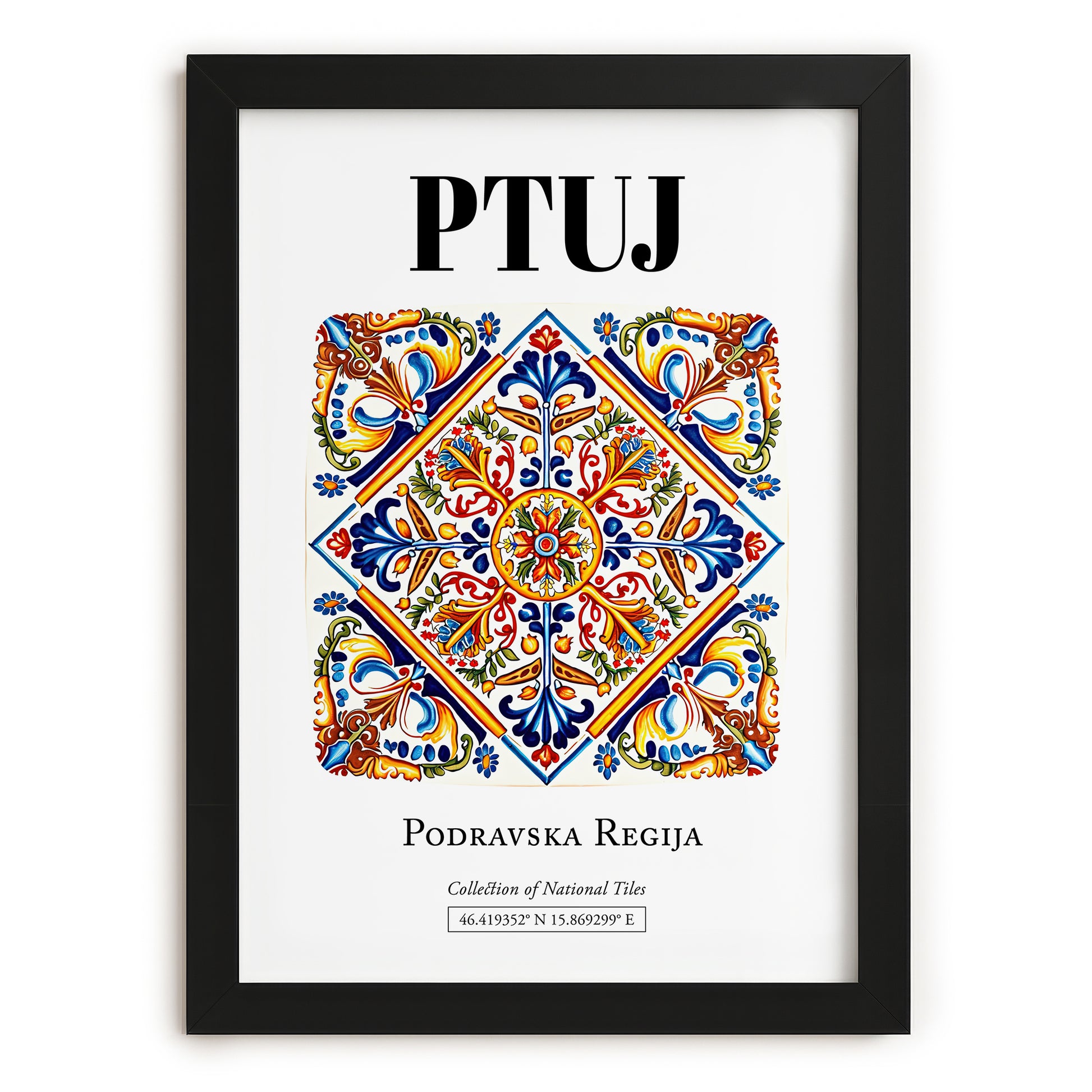 Ptuj, Slovenia – National Pride Wall Decor, in sleek black frame