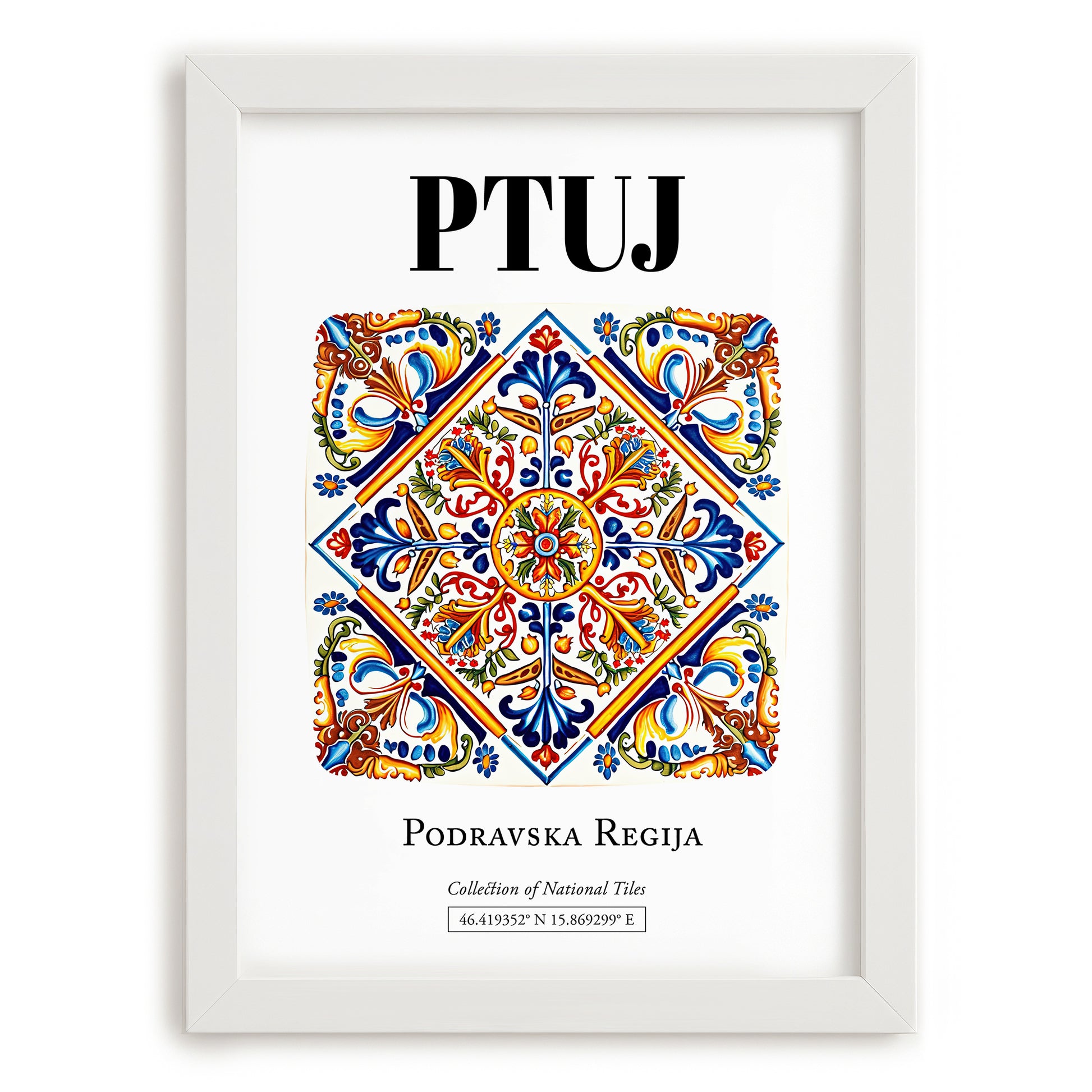 Ptuj, Slovenia – National Pride Wall Decor, placed in minimal white frame