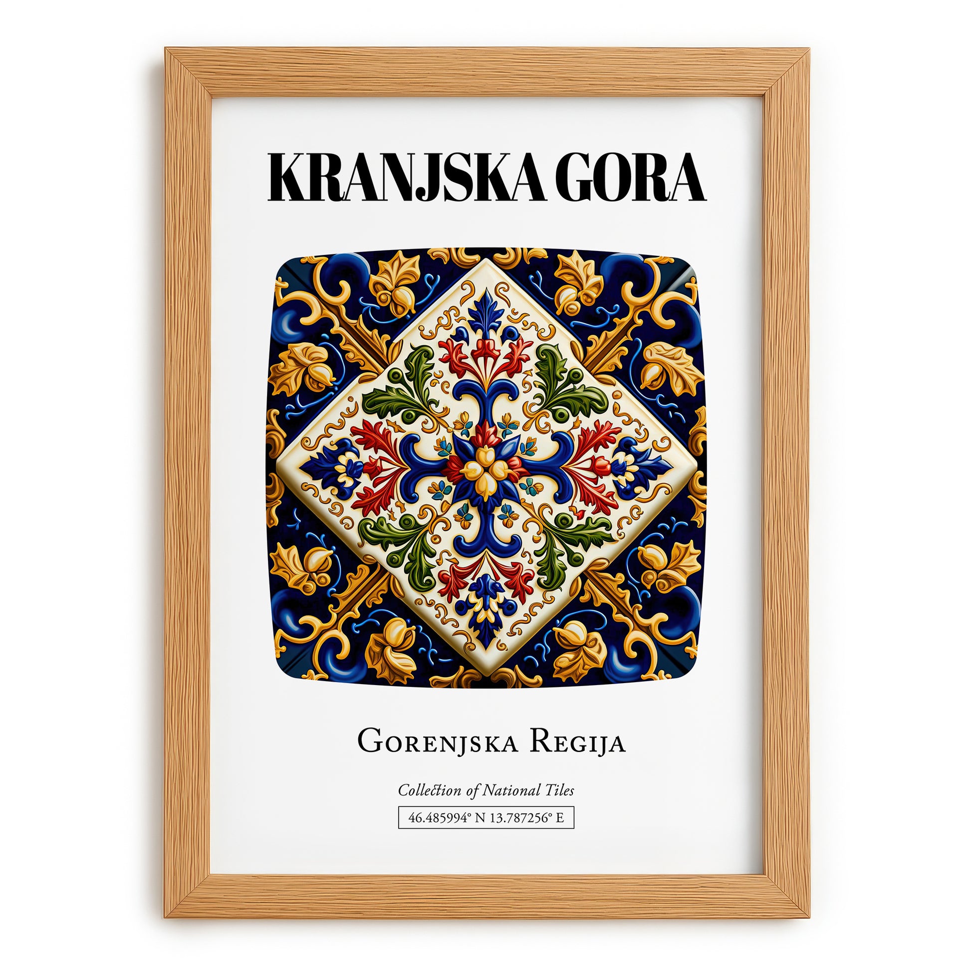 Kranjska Gora, Slovenia – Travel Print, set in oak frame