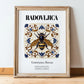 Radovljica, Slovenia – Away From Home Poster, in wooden frame leaning on the floor