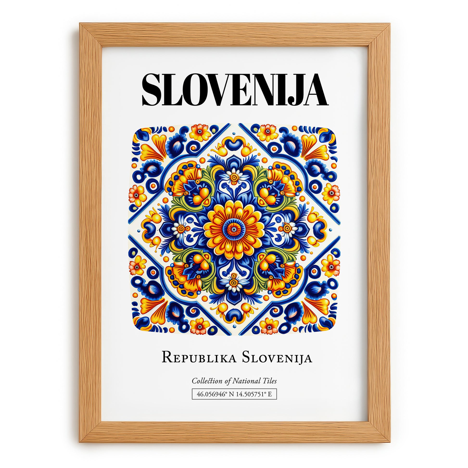 Slovenija, Slovenia – Travel Wall Art, set in oak frame