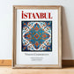 İstanbul, Turkey – Travel Poster, in wooden frame leaning on the floor