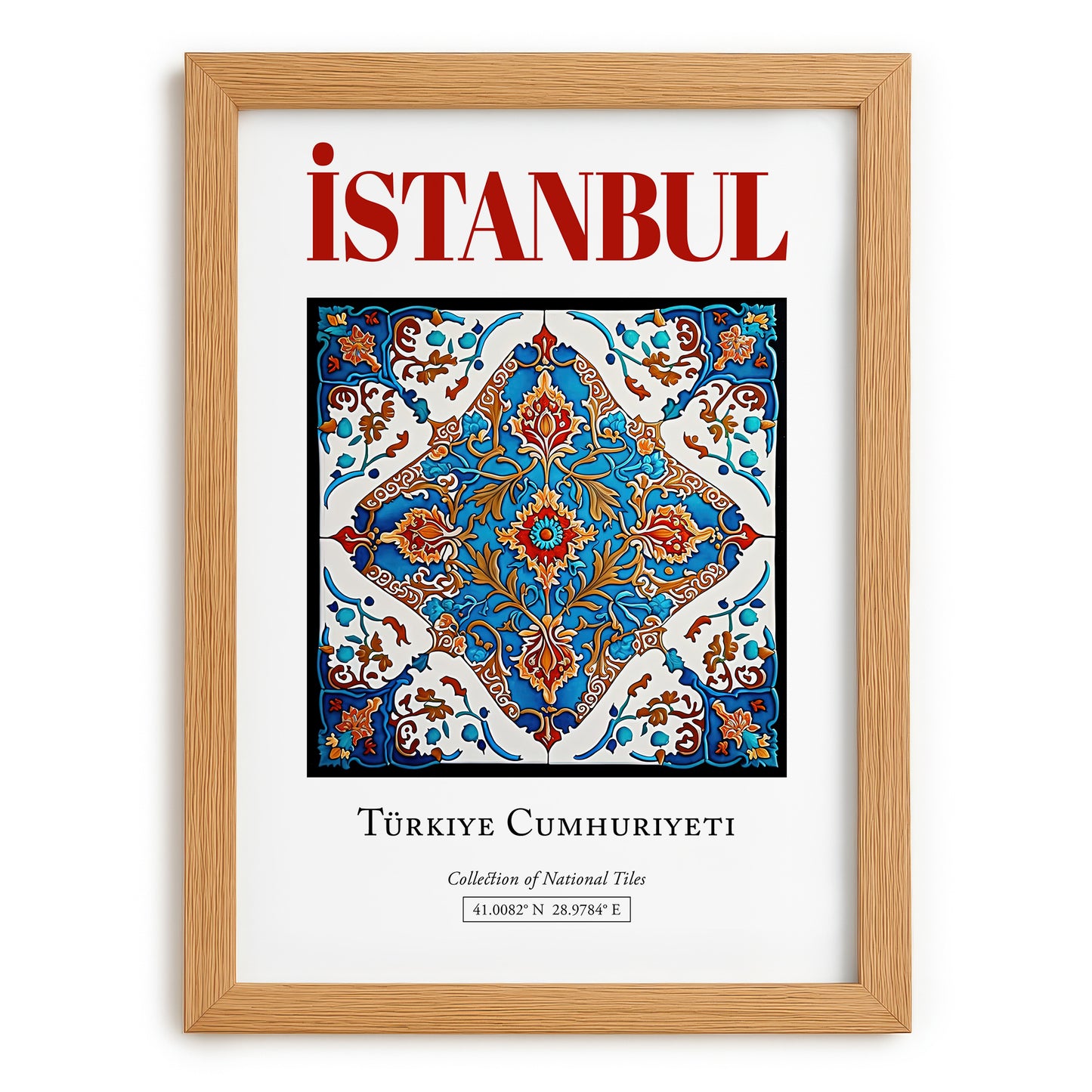 İstanbul, Turkey – Travel Poster, set in oak frame