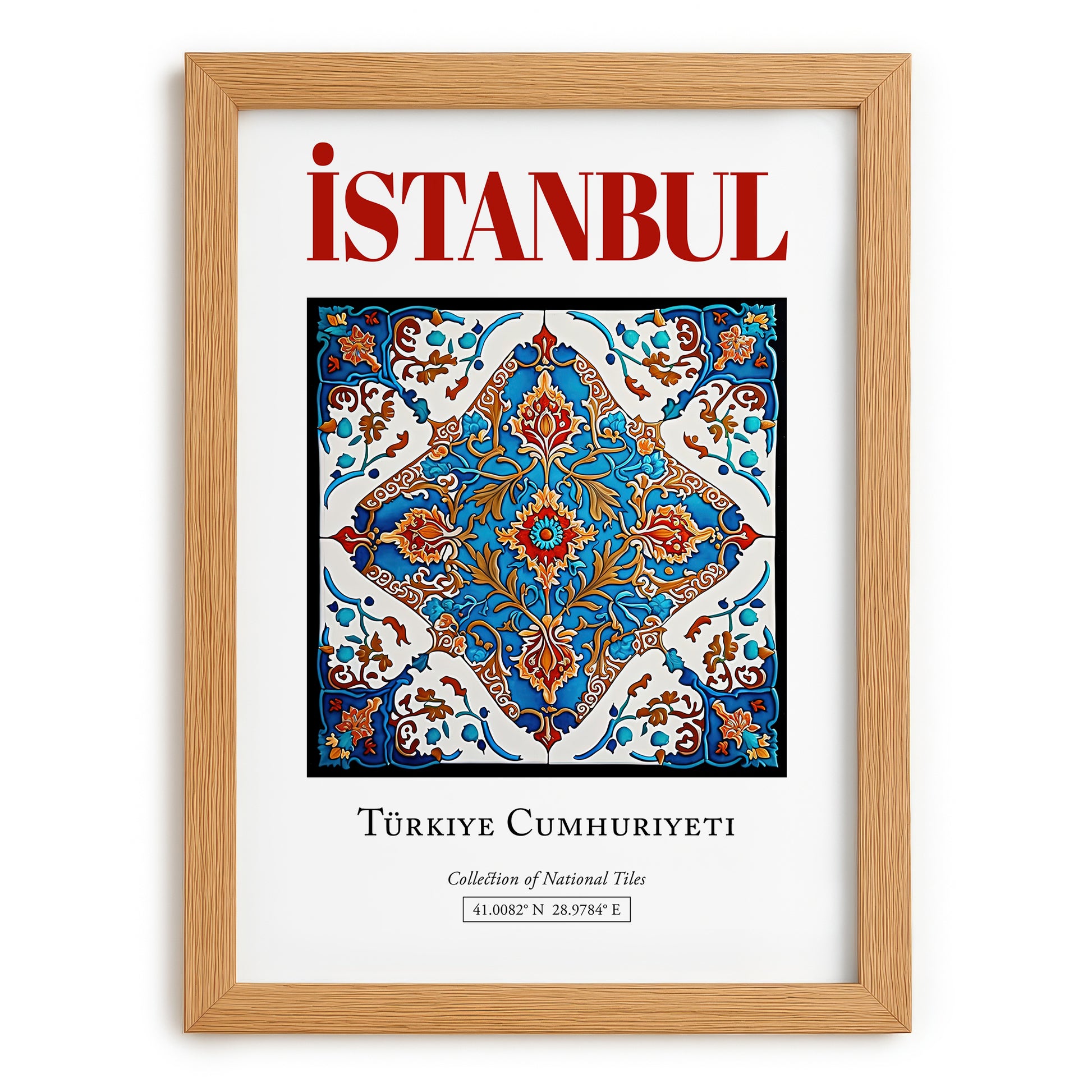 İstanbul, Turkey – Travel Poster, set in oak frame