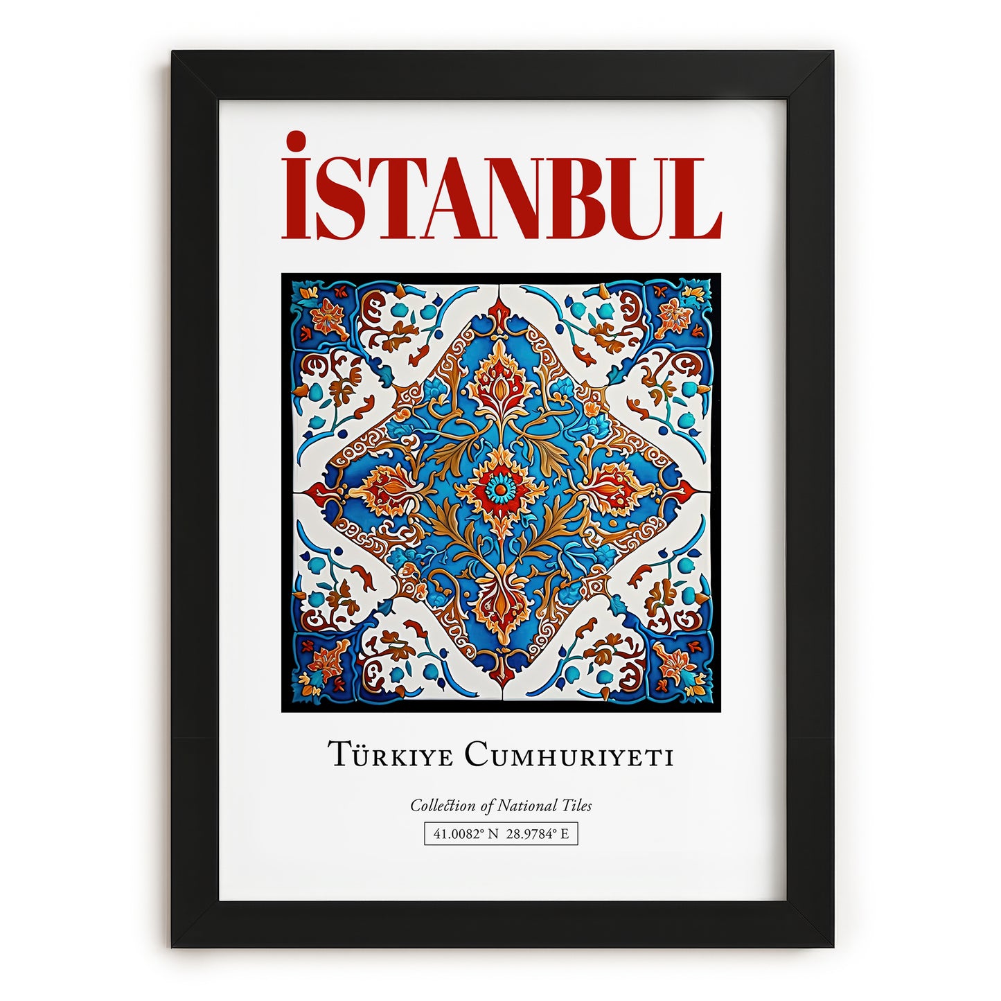 İstanbul, Turkey – Travel Poster, in sleek black frame