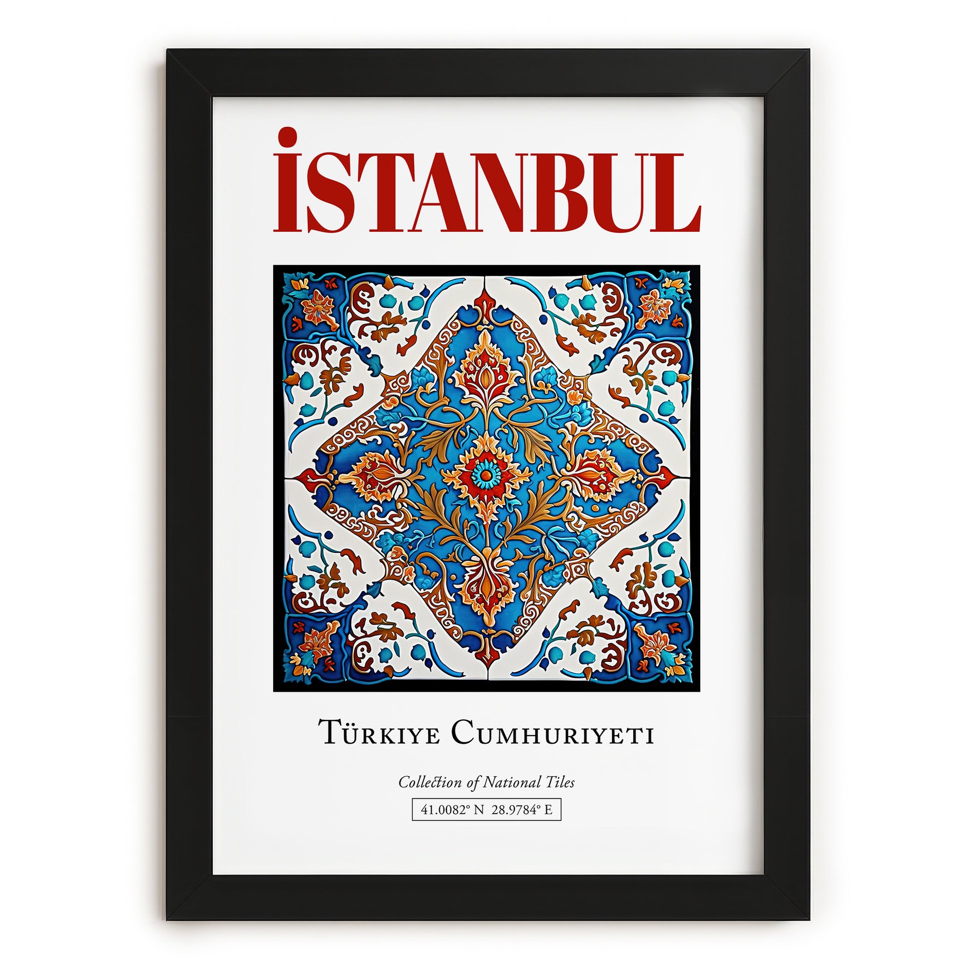 İstanbul, Turkey – Travel Poster, in sleek black frame