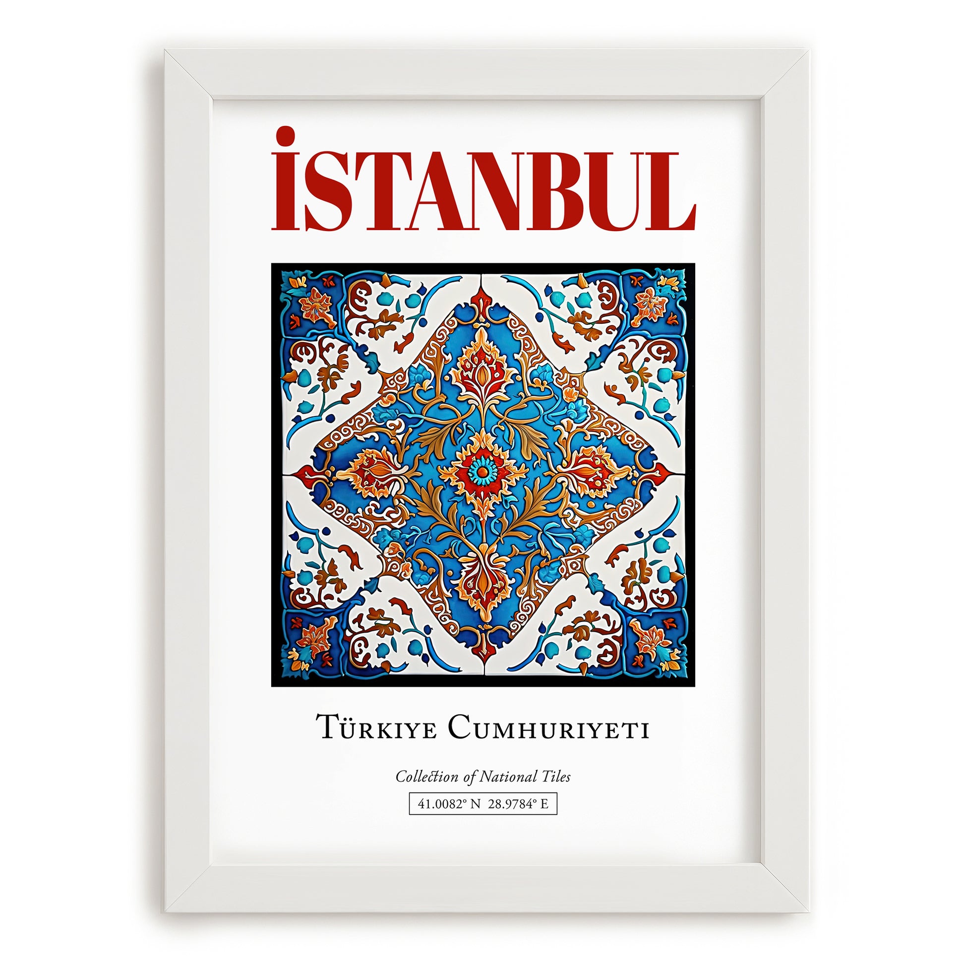 İstanbul, Turkey – Travel Poster, placed in minimal white frame