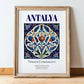 Antalya, Turkey – Global Cities Wall Print, in wooden frame leaning on the floor