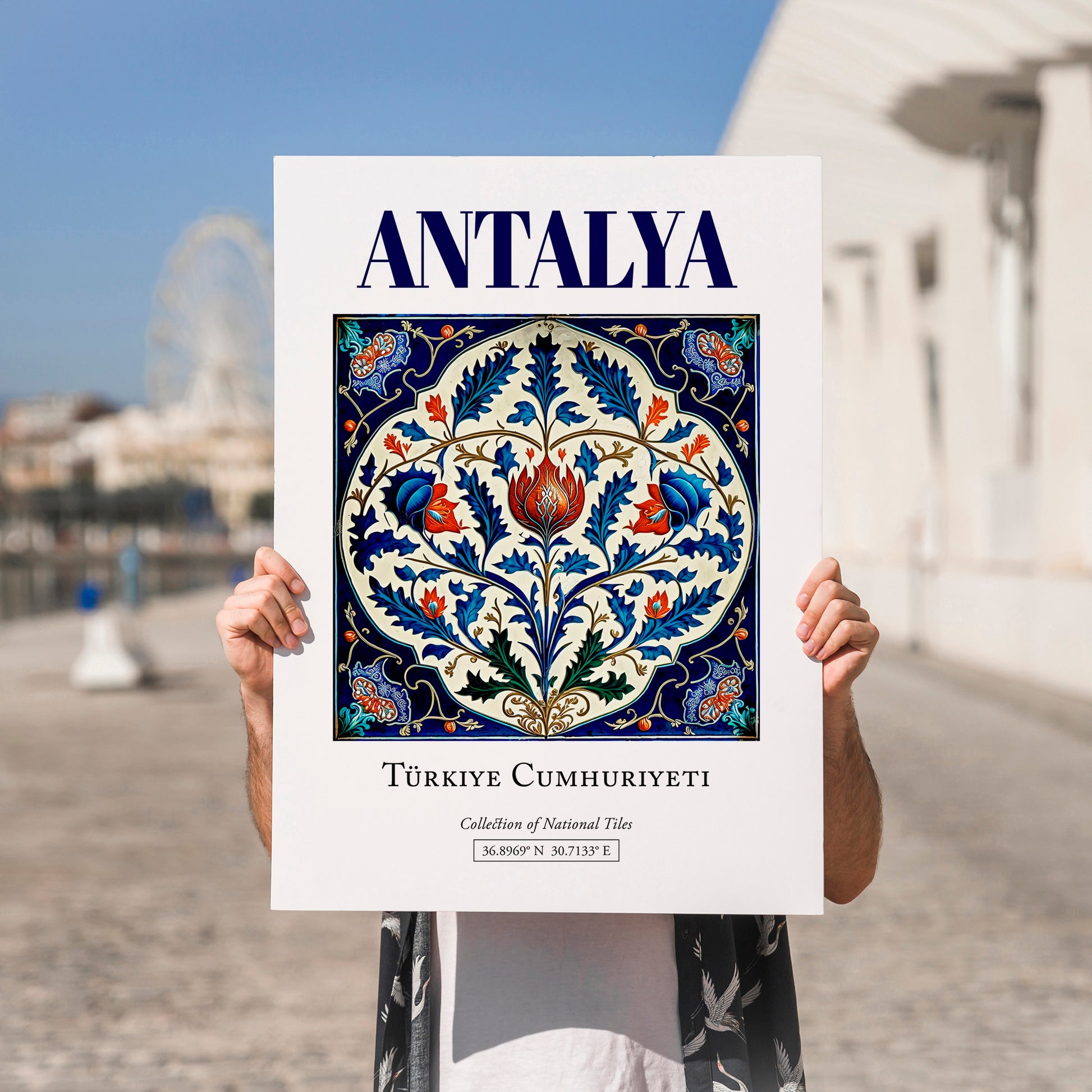Antalya, Turkey – Global Cities Wall Print, no-text version framed in wood
