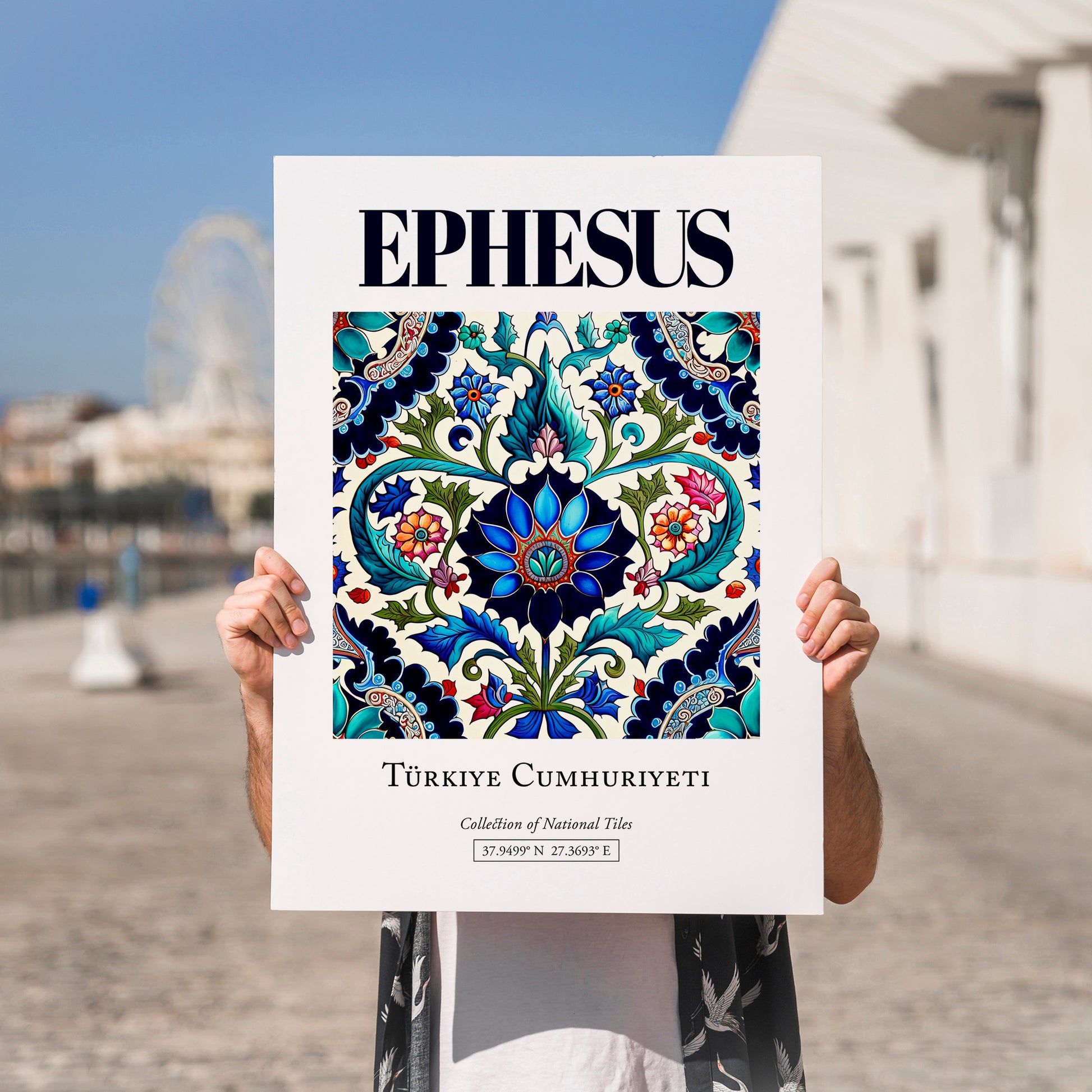 Ephesus, Turkey – Wanderlust-Inspired Poster, no-text version framed in wood