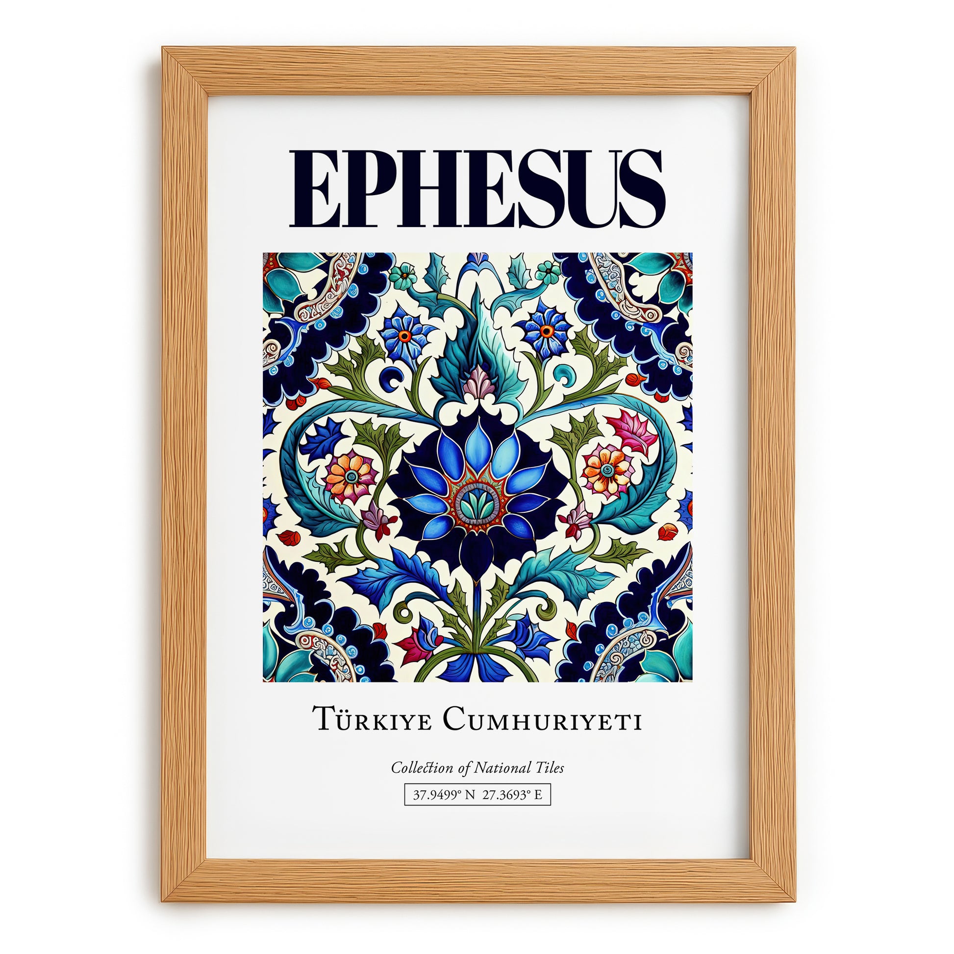 Ephesus, Turkey – Wanderlust-Inspired Poster, set in oak frame