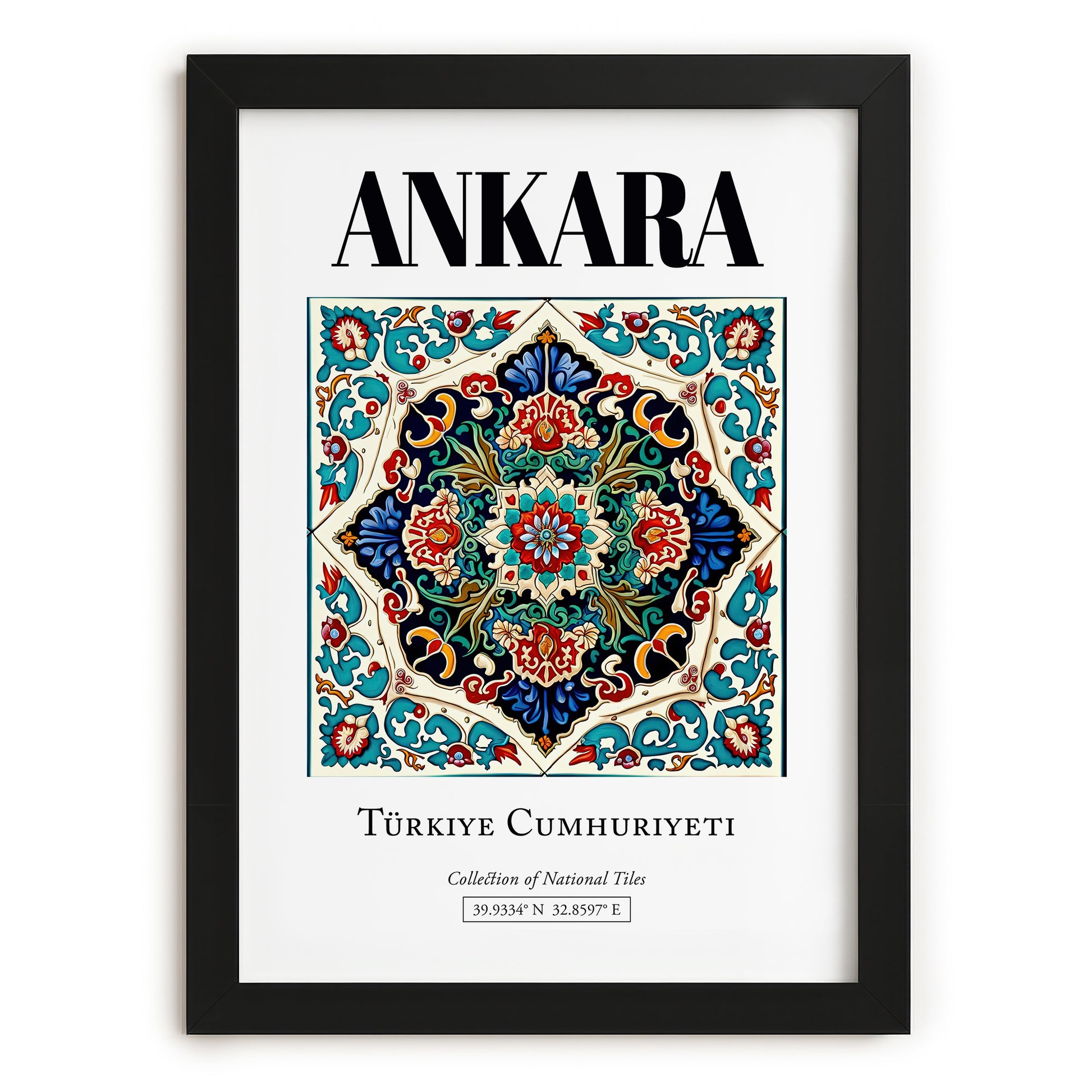 Ankara, Turkey – Travel Destination Art, in sleek black frame