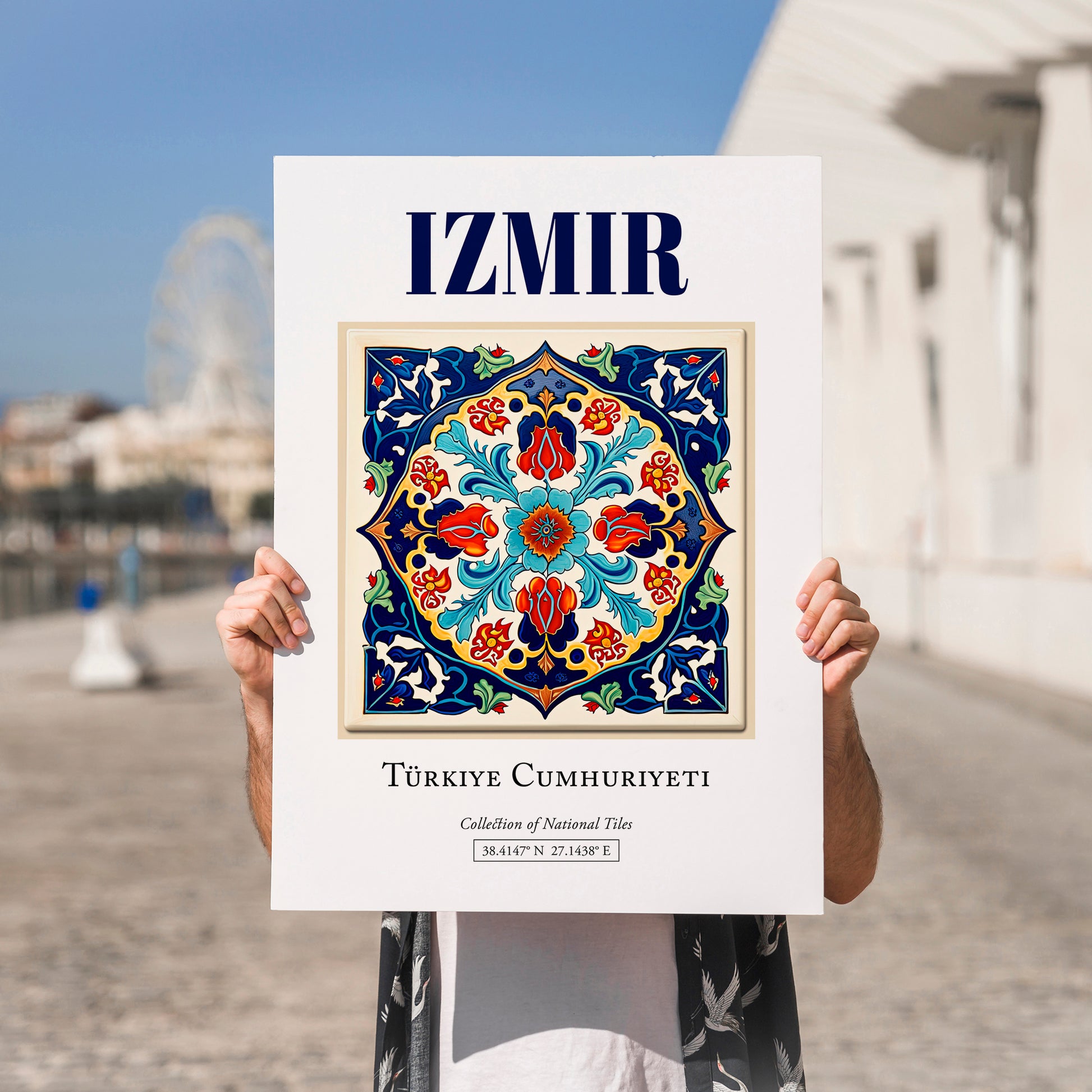 Izmir, Turkey – Tourist Destination Poster, no-text version framed in wood