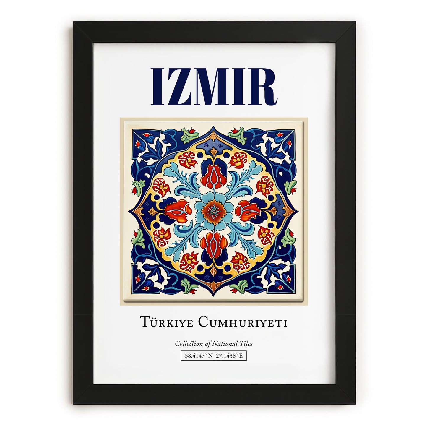 Izmir, Turkey – Tourist Destination Poster, in sleek black frame