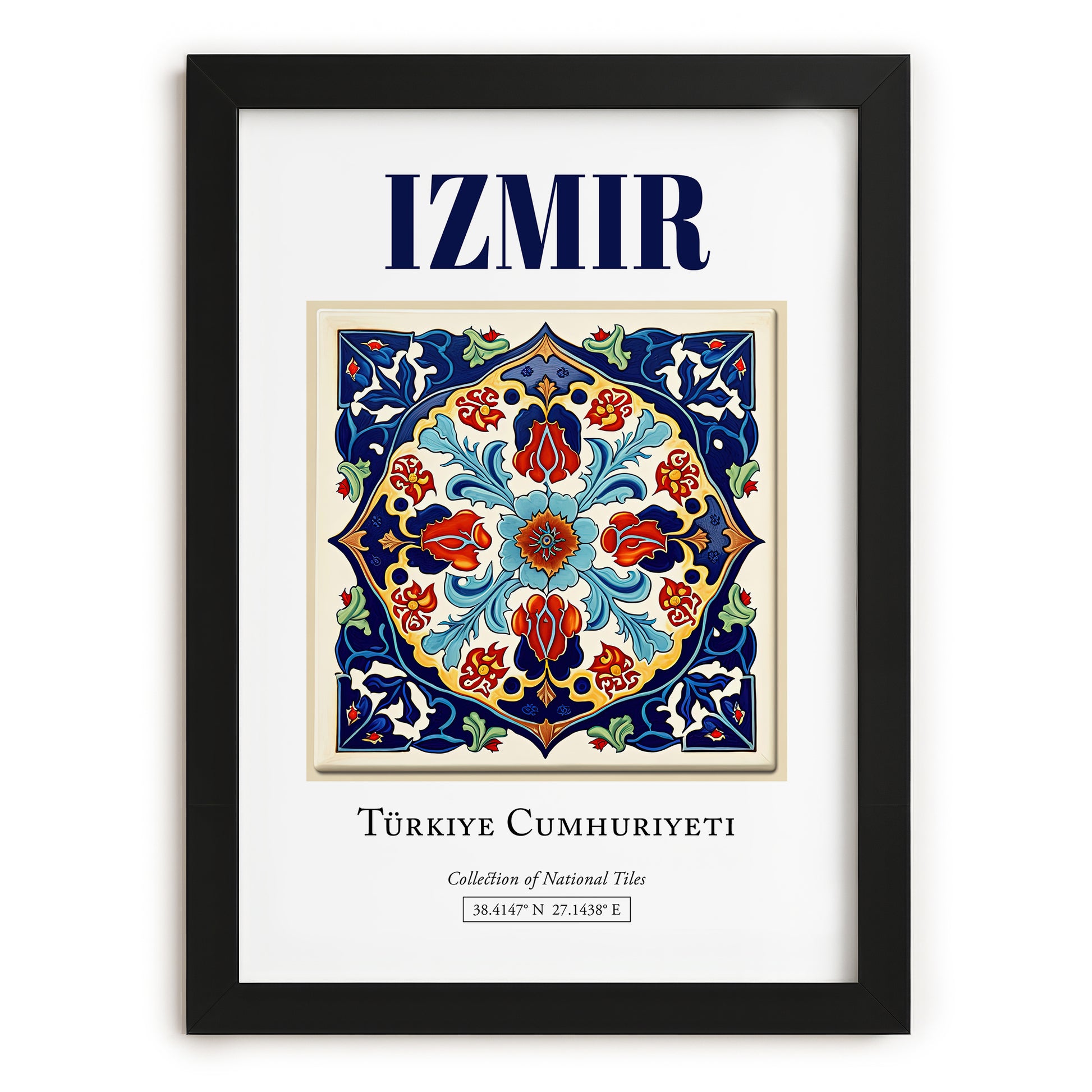 Izmir, Turkey – Tourist Destination Poster, in sleek black frame