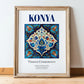 Konya, Turkey – Travel Wall Art, in wooden frame leaning on the floor