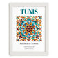 Tunis, Tunisia – Travel Print, placed in minimal white frame
