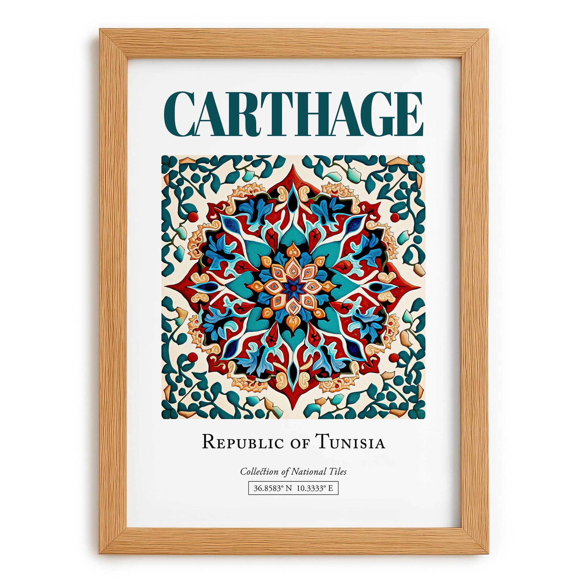 Carthage, Tunisia – Global Cities Wall Print, set in oak frame