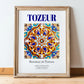 Tozeur, Tunisia – Tourist Destination Poster, in wooden frame leaning on the floor