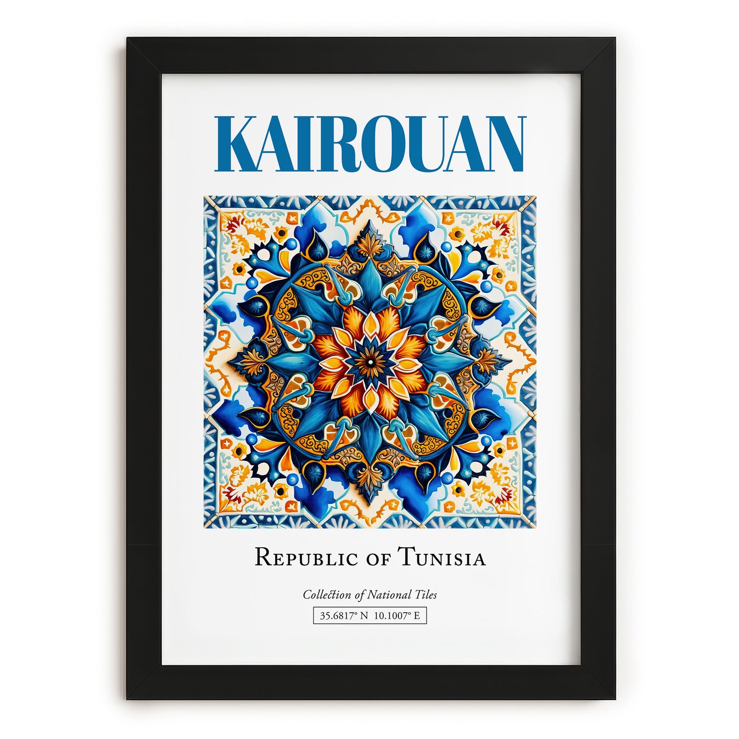Kairouan, Tunisia – Travel Print, in sleek black frame
