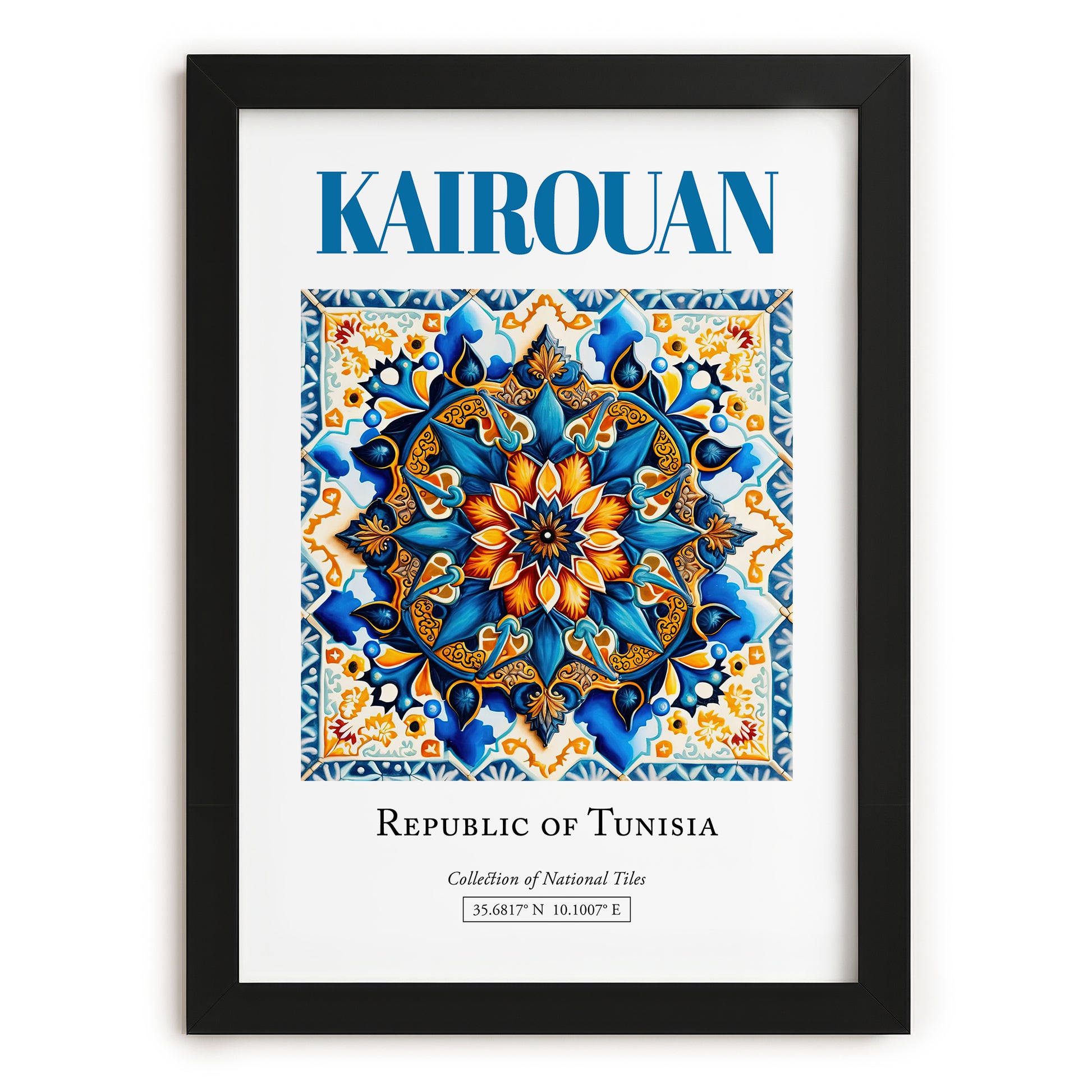 Kairouan, Tunisia – Travel Print, in sleek black frame