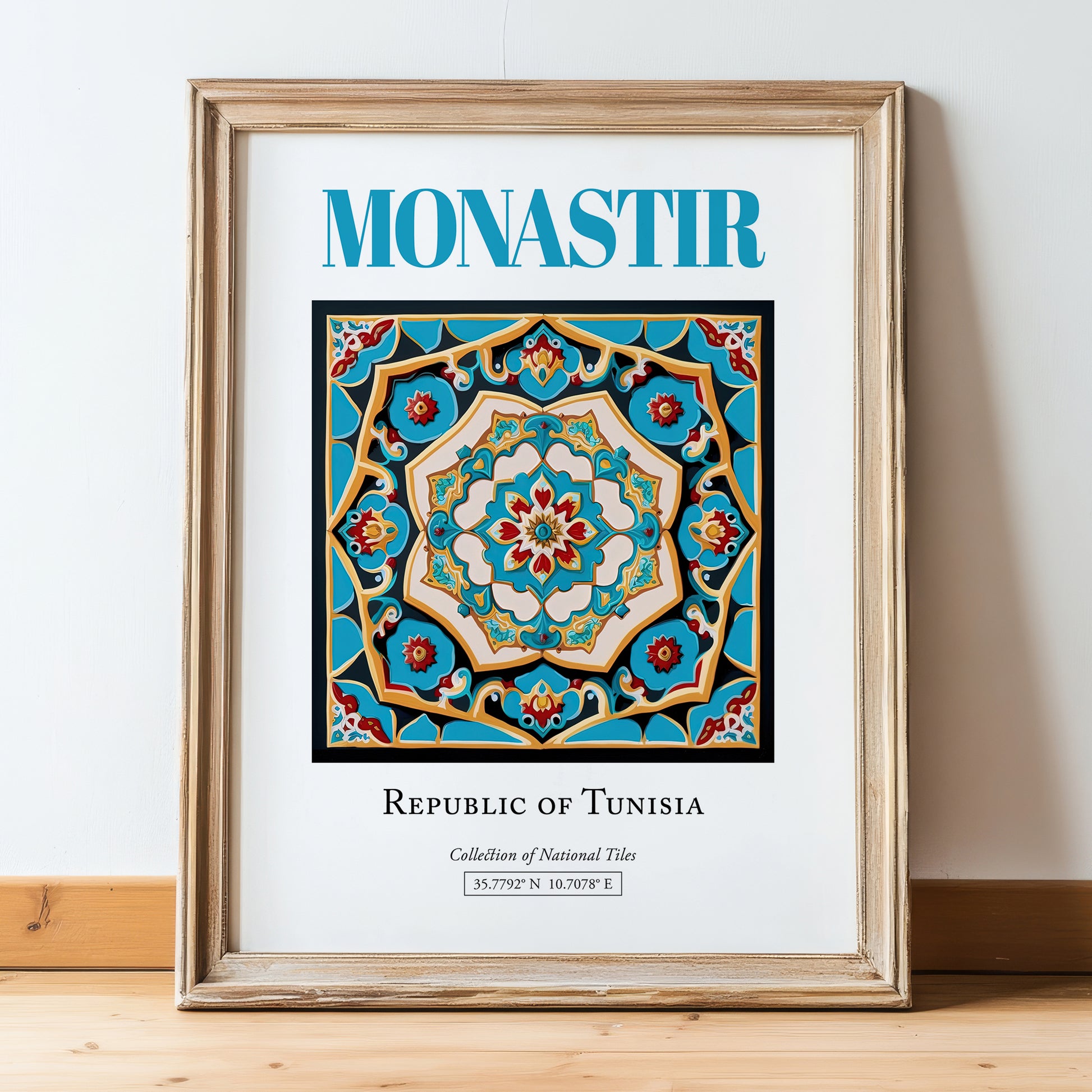 Monastir, Tunisia – Global Wall Art, in wooden frame leaning on the floor