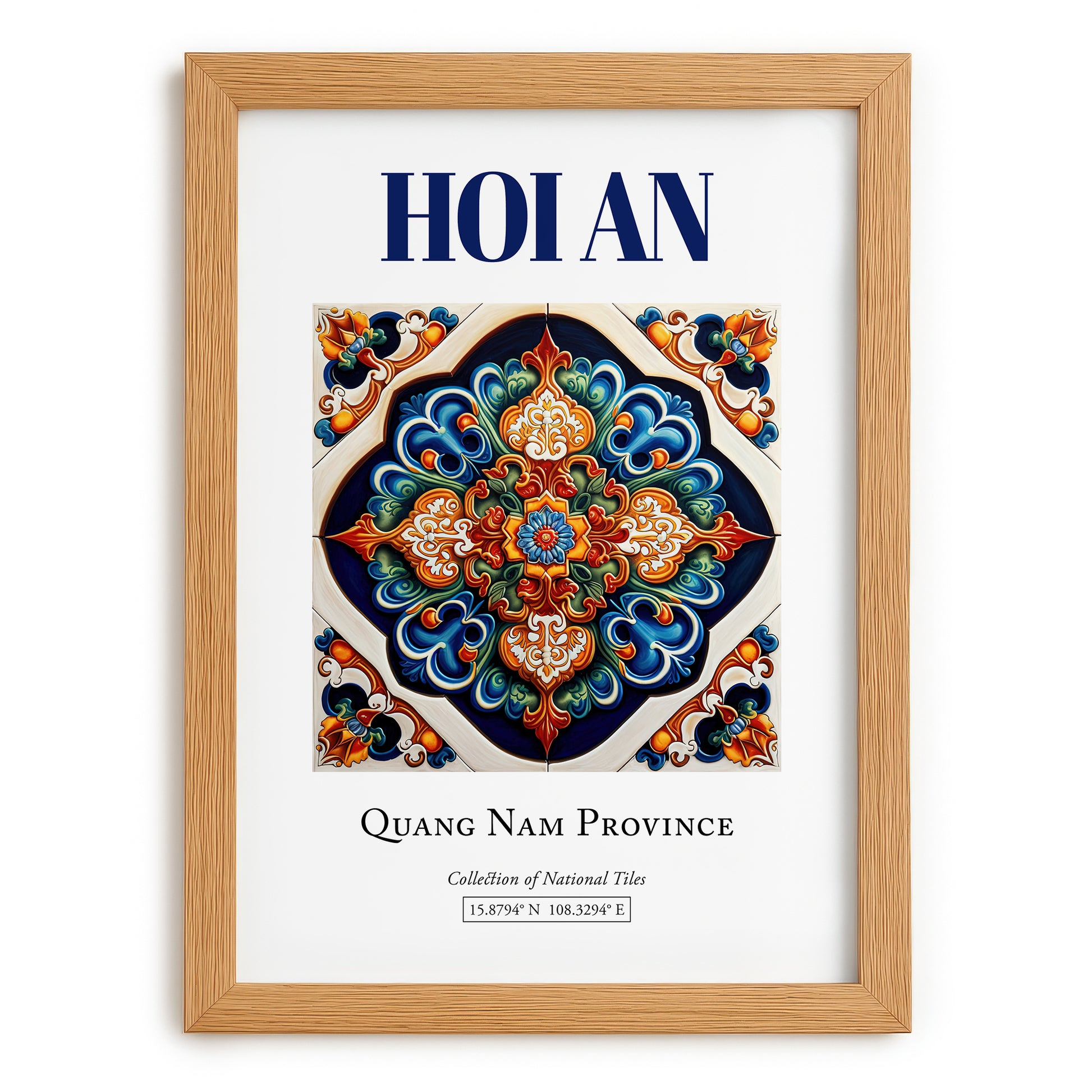 Hoi An, Vietnam – Travel Print, set in oak frame