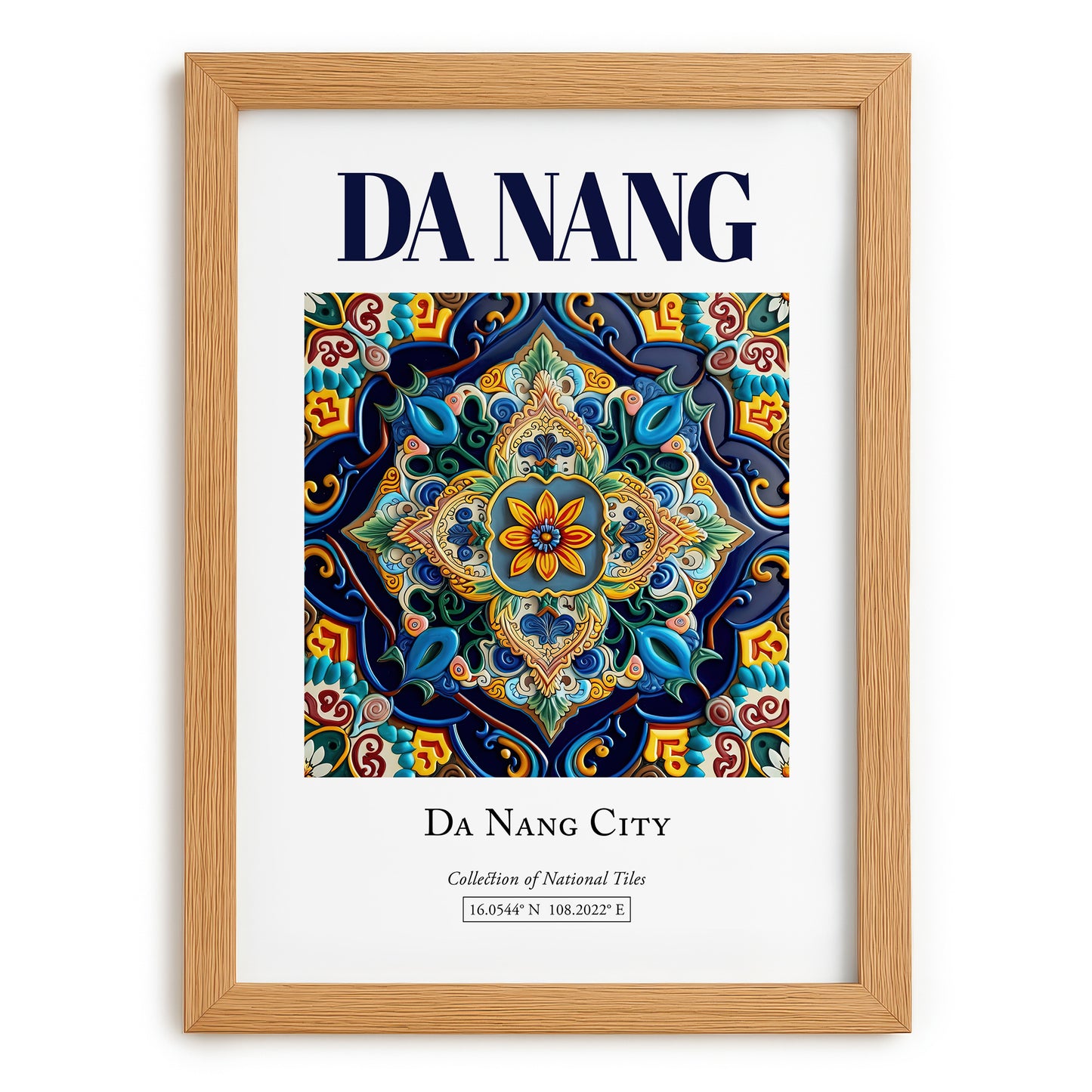 Da Nang, Vietnam – Travel Print, set in oak frame
