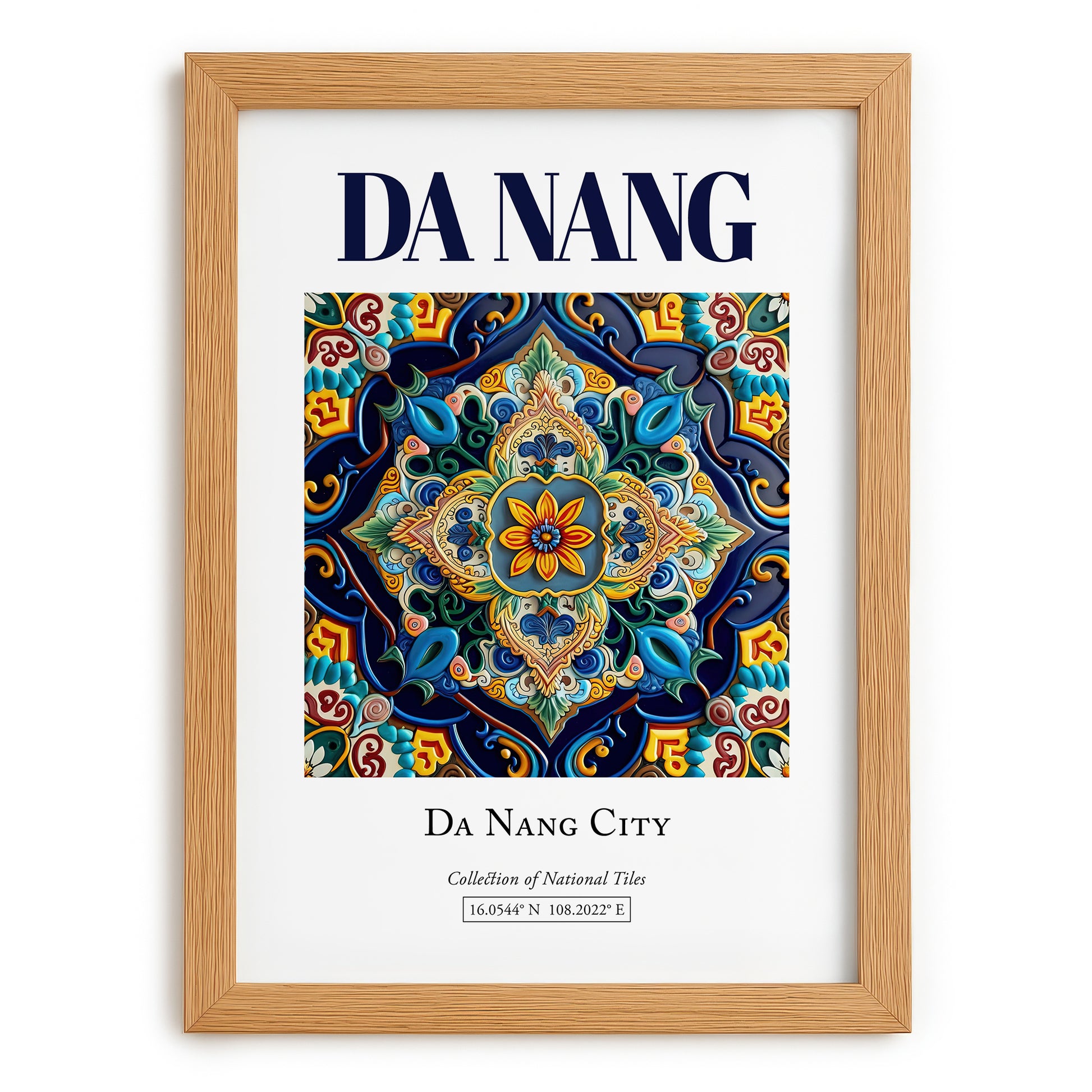 Da Nang, Vietnam – Travel Print, set in oak frame