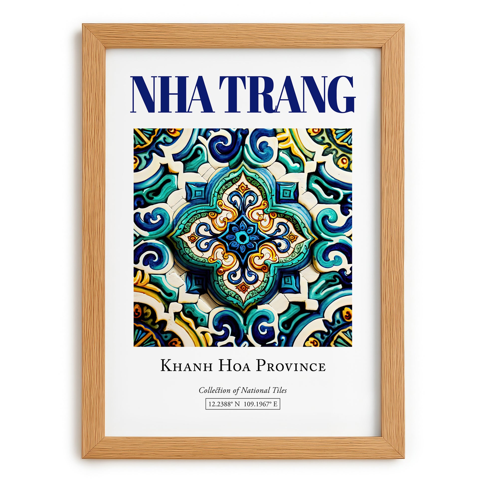 Nha Trang, Vietnam – Country Culture Poster, set in oak frame