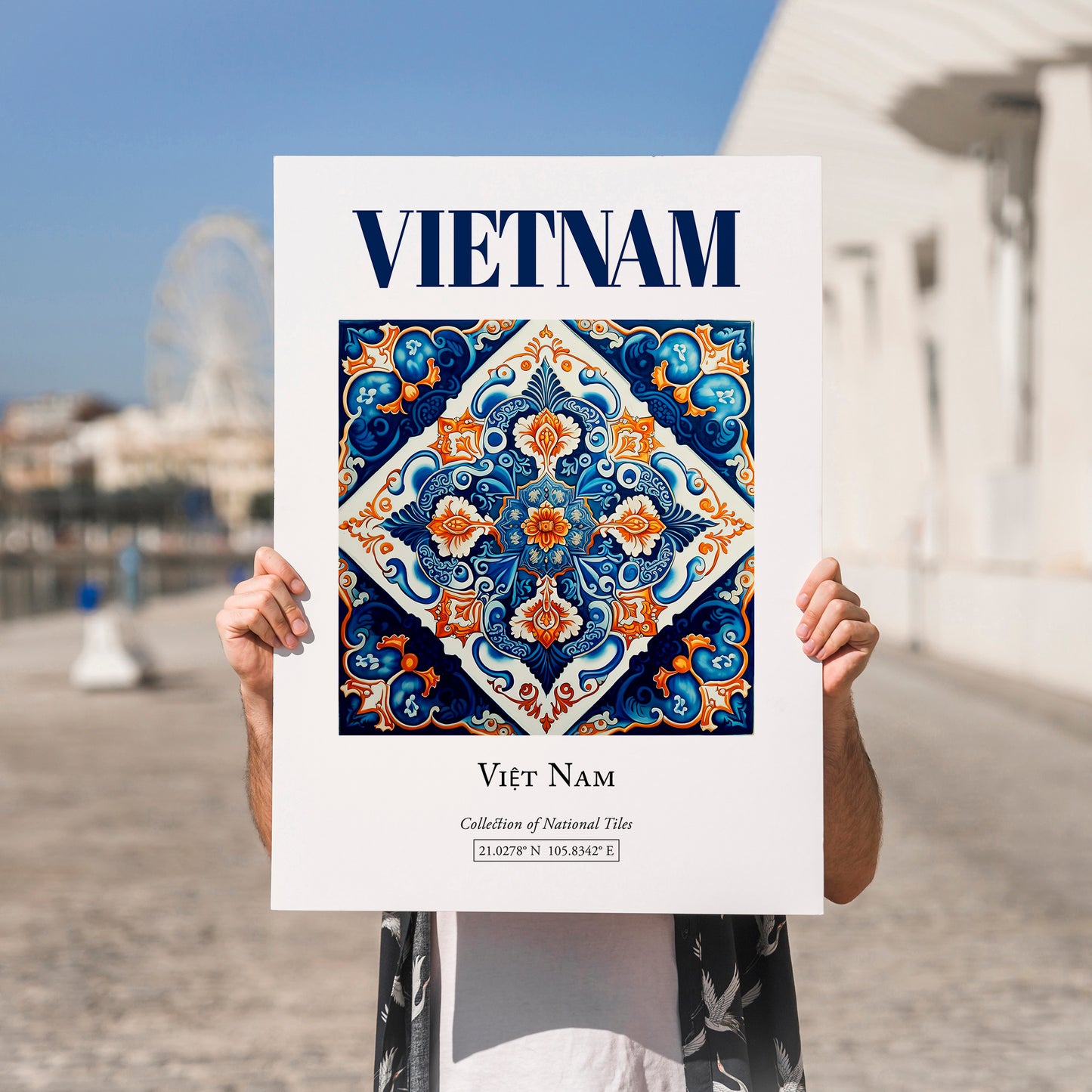 Vietnam, Vietnam – Travel Wall Decor, no-text version framed in wood