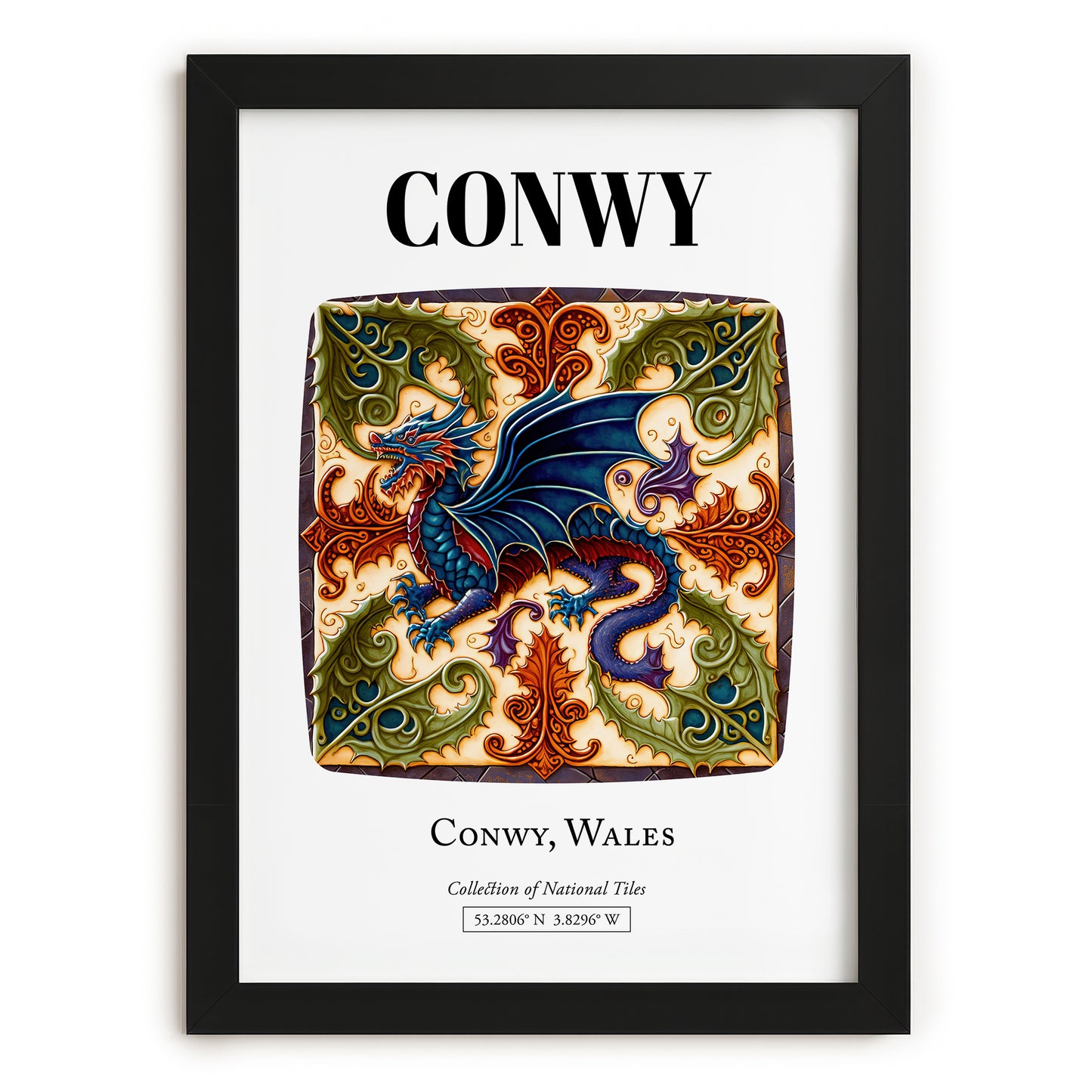 Conwy, Wales – Travel Poster, in sleek black frame