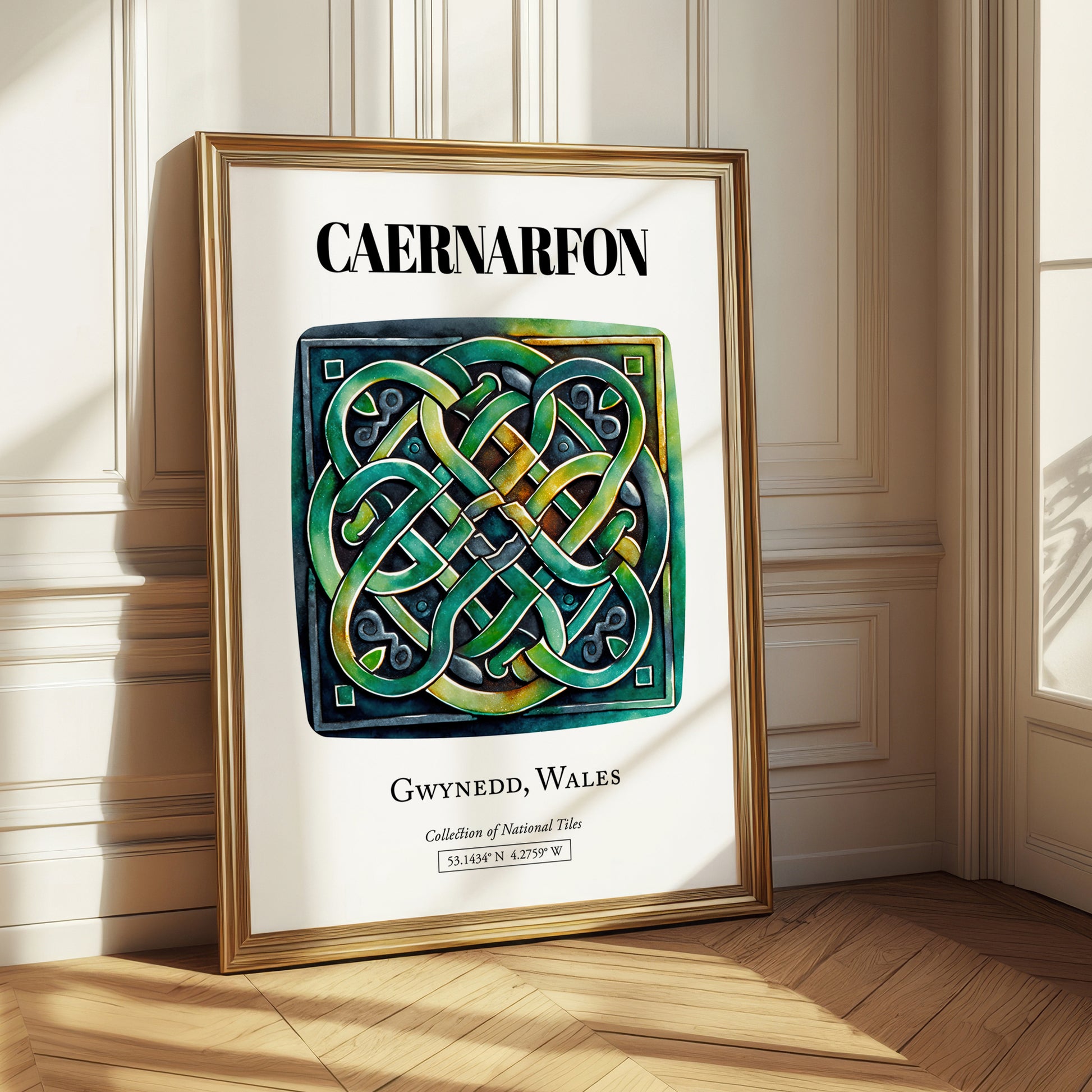Caernarfon, Wales – Travel Poster, styled in a charming Paris street view