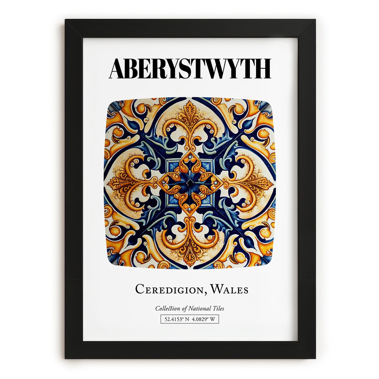 Aberystwyth, Wales – Travel Poster, in sleek black frame