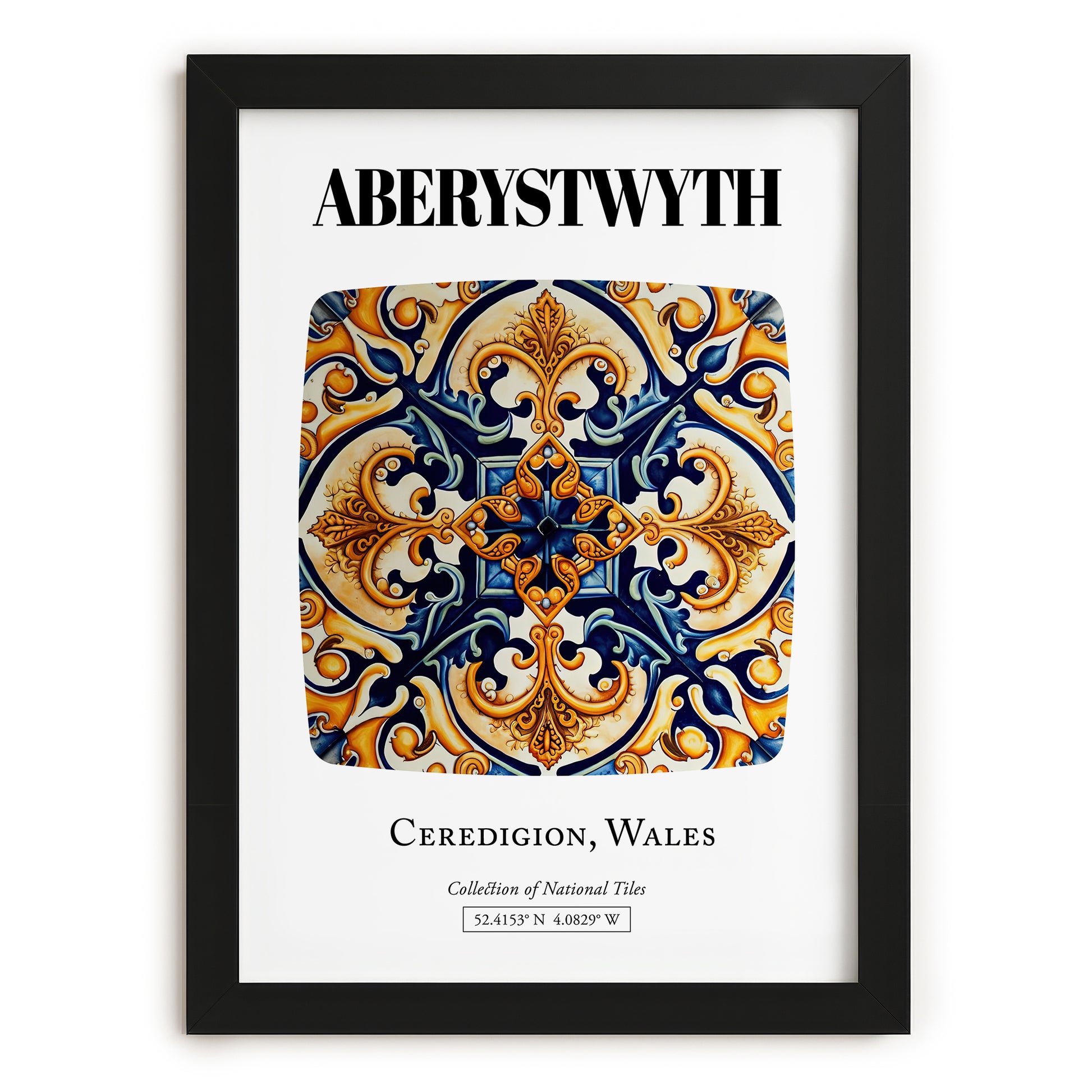 Aberystwyth, Wales – Travel Poster, in sleek black frame