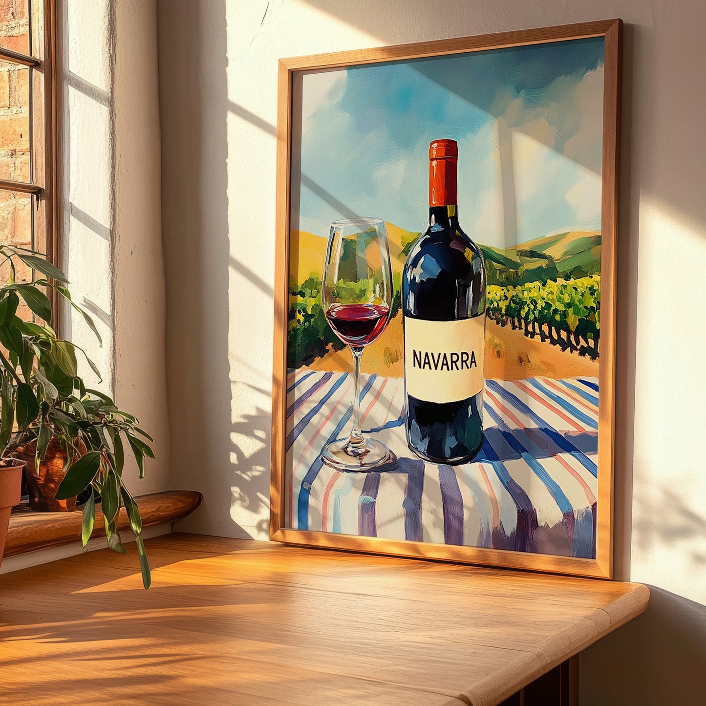 Navarra – Spanish Red Wine, Wine Bar Art, clean layout with no caption