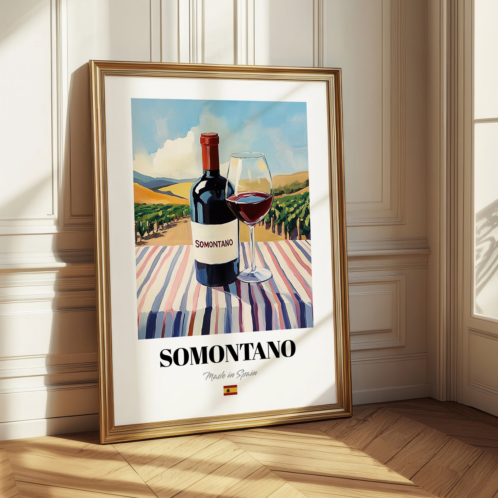 Somontano – Spanish Red Wine, Vineyard Terrace Poster
