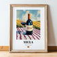 Yecla – Spanish Red Wine, Tasting Room Painting, in wooden frame leaning on the floor