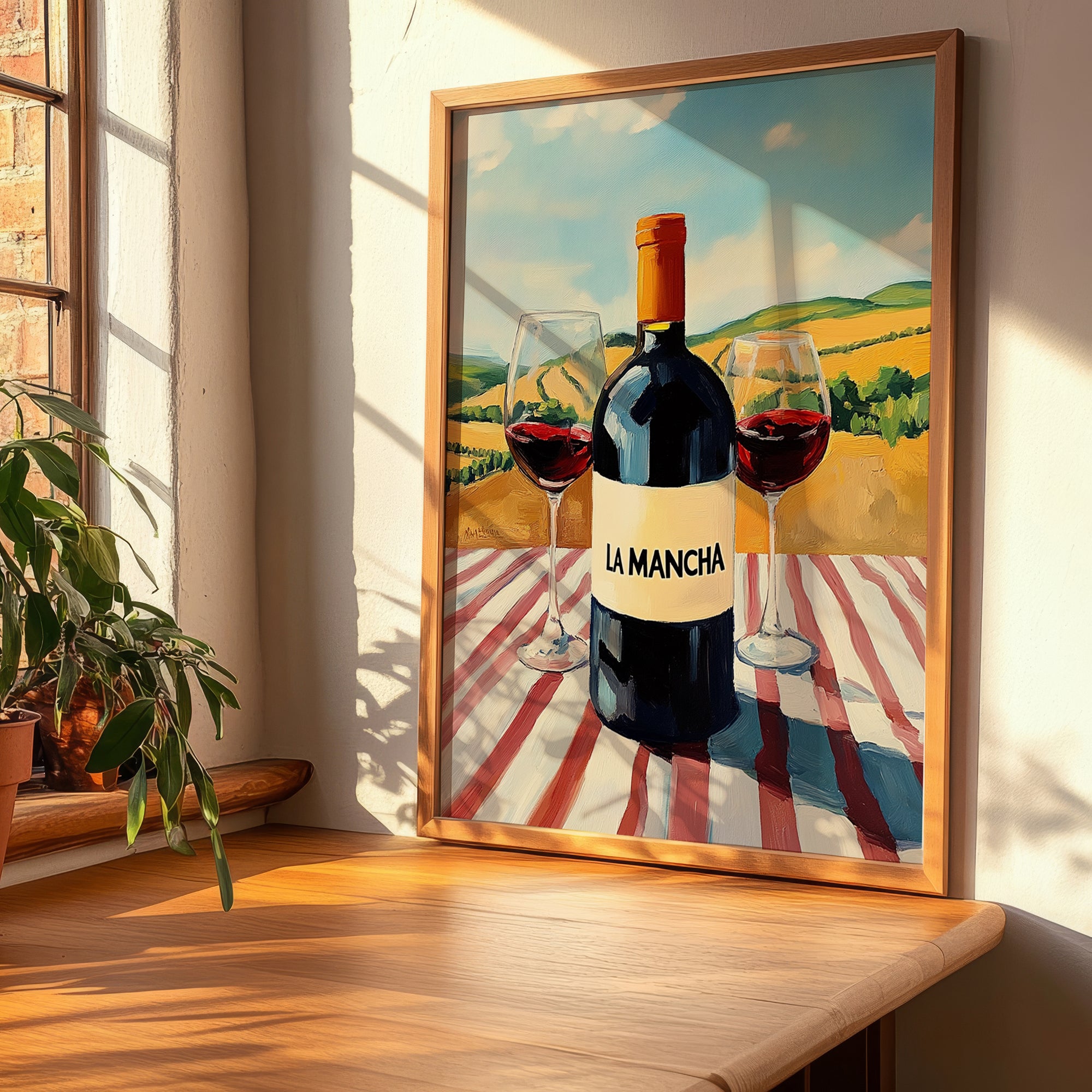 La Mancha – Spanish Red Wine, Wine Bar Poster, clean layout with no caption
