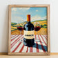 La Mancha – Spanish Red Wine, Wine Bar Poster, no-text version framed in wood