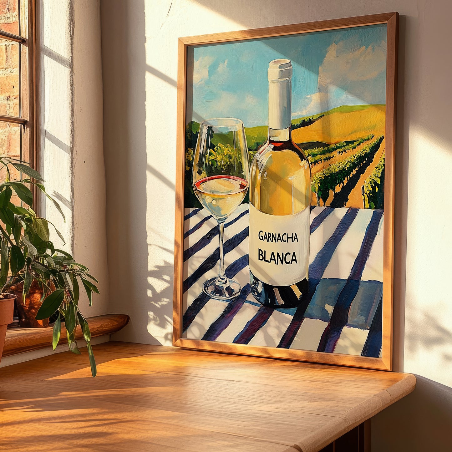 Garnacha Blanca – Spanish White Wine, Wine Bar Wall Art, clean layout with no caption