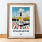 Hondarrabi Zuri – Spanish White Wine, Wine Bar Print, in wooden frame leaning on the floor