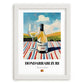 Hondarrabi Zuri – Spanish White Wine, Wine Bar Print, placed in minimal white frame