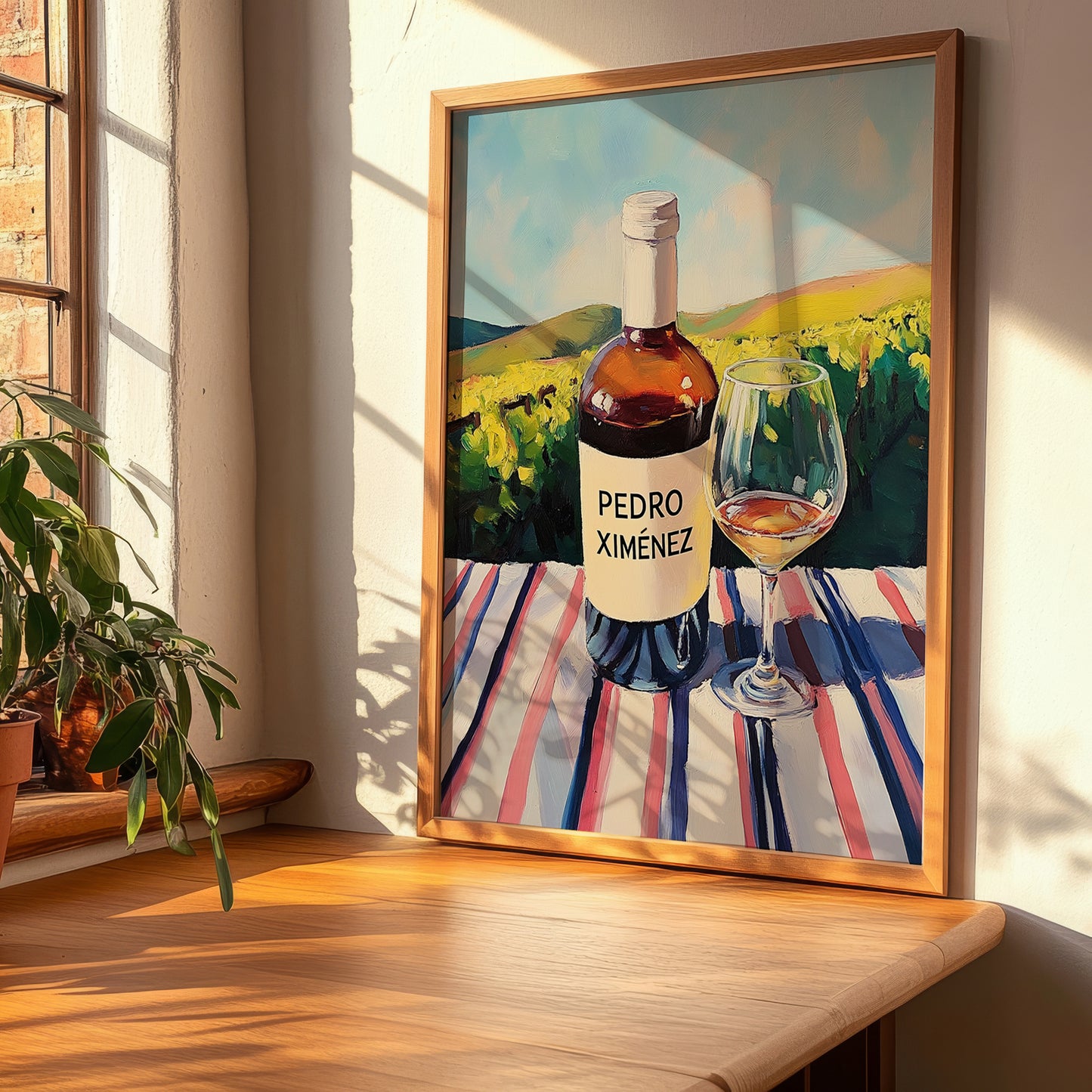 Pedro Ximénez – Spanish White Wine, Vinoteca Painting, clean layout with no caption