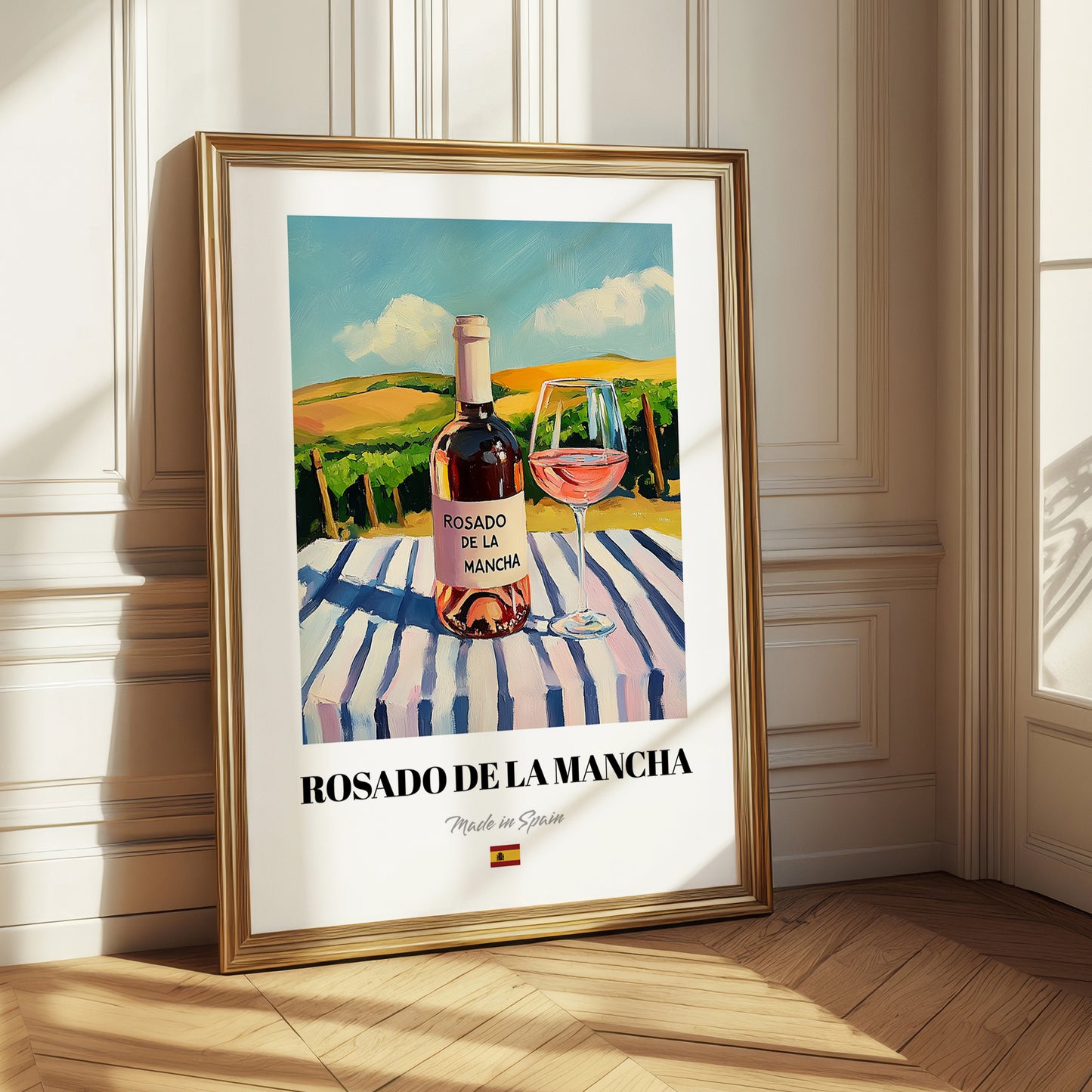 Rosado de La Mancha – Spanish Rose Wine, Vinoteca Illustration
