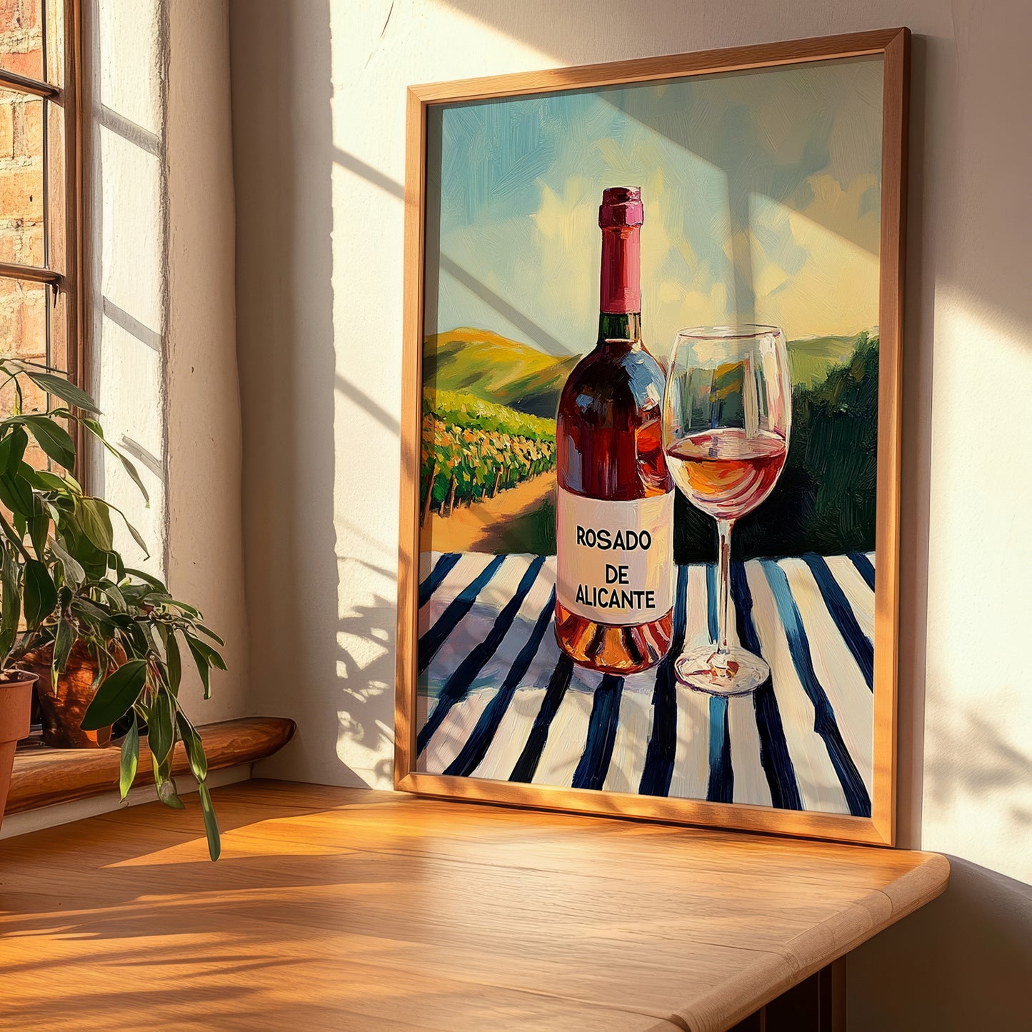 Rosado de Alicante – Spanish Rose Wine, Vinoteca Painting, clean layout with no caption