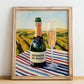 Espumoso de Rueda – Spanish Sparkling Wine, Wine Bar Poster, no-text version framed in wood