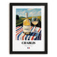 Chablis – French White Wine, Wine Bar Art, in sleek black frame