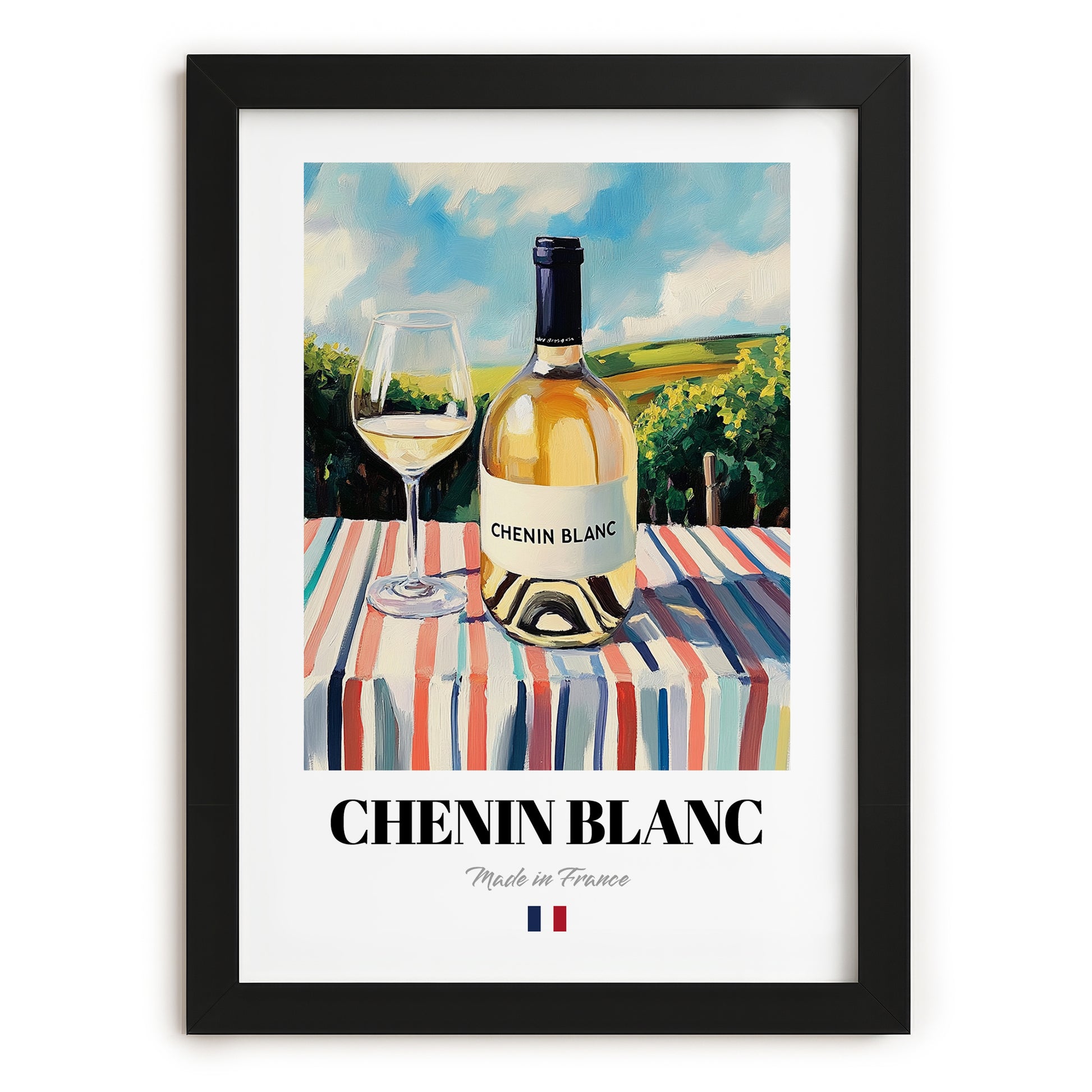 Chenin Blanc – French White Wine, Vinoteca Wall Art, in sleek black frame